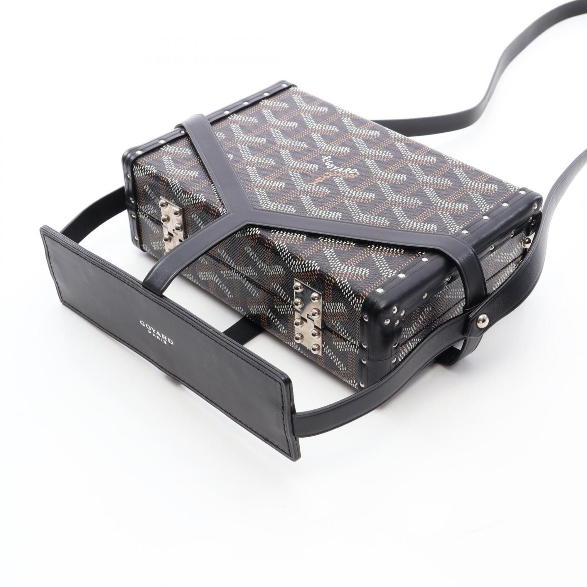 Goyard Goyard Minaudière Trunk Bag, Shoulder Handbag, Coated Canvas Leather, Women's, Black, Brown, White, MINA08PMLTY Size ONE SIZE - 5 Thumbnail