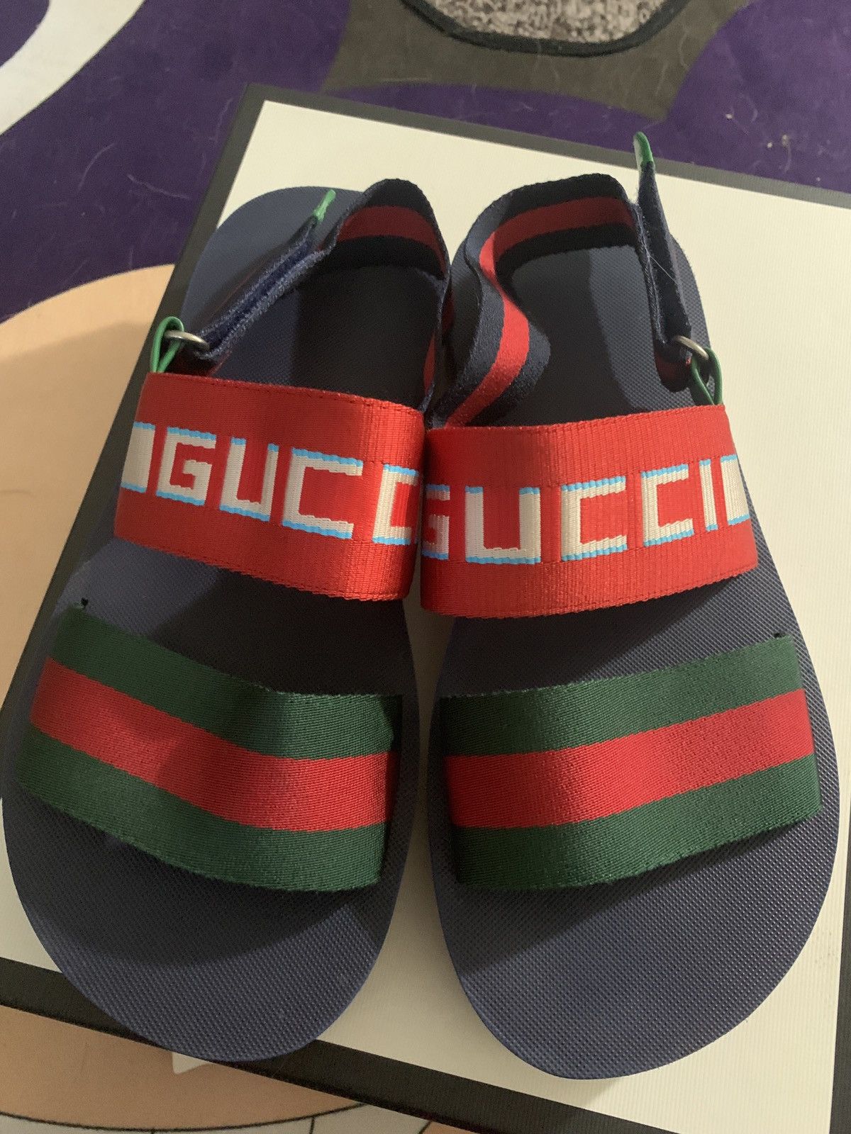 Gucci Striped Strap Sandal Grailed