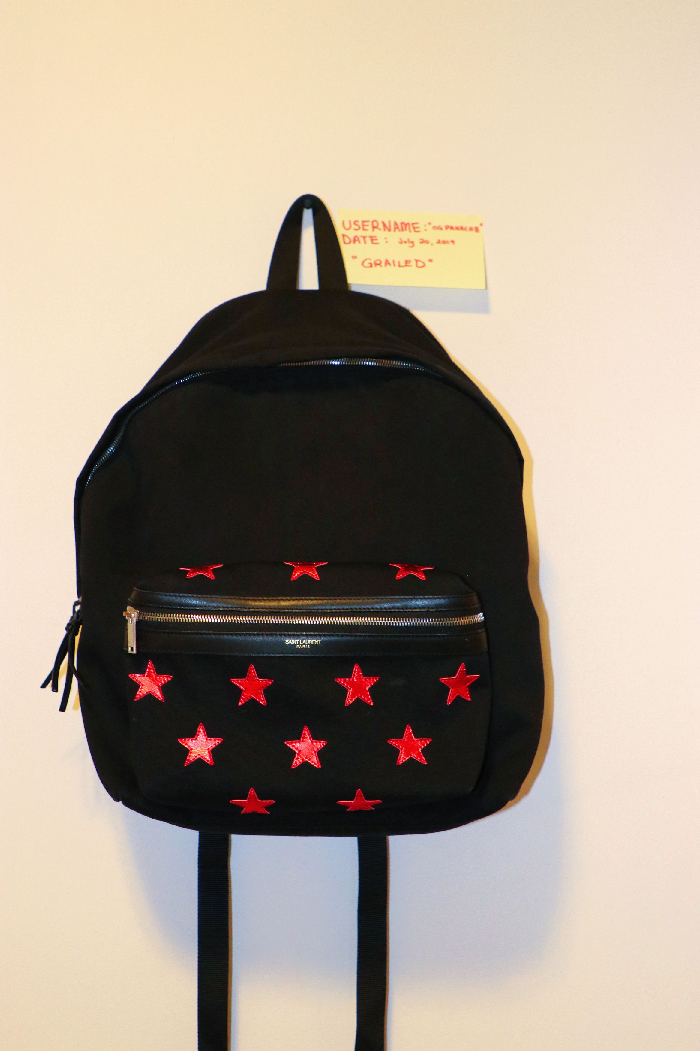 Yves Saint Laurent YSL Black City Studded Canvas Backpack