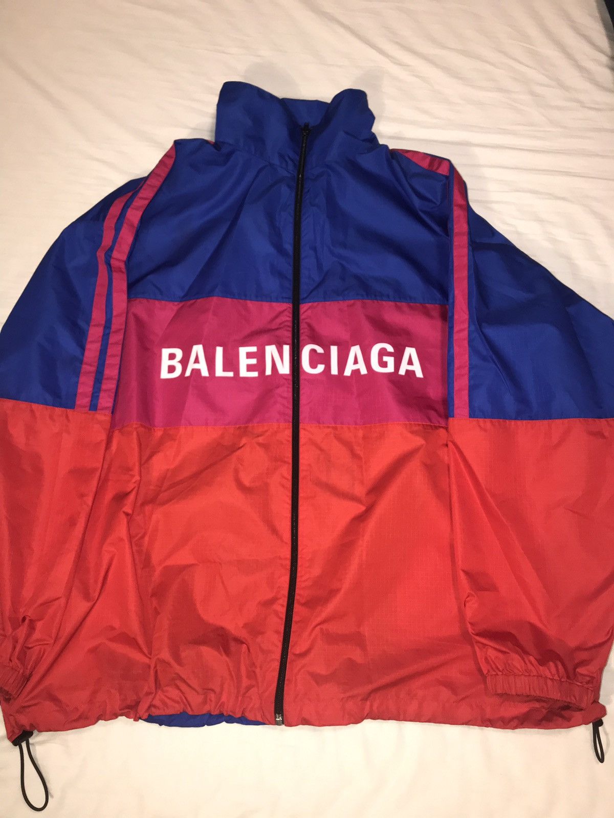 Balenciaga Balenciaga Logo ZipUp Jacket Black/Gray Grailed