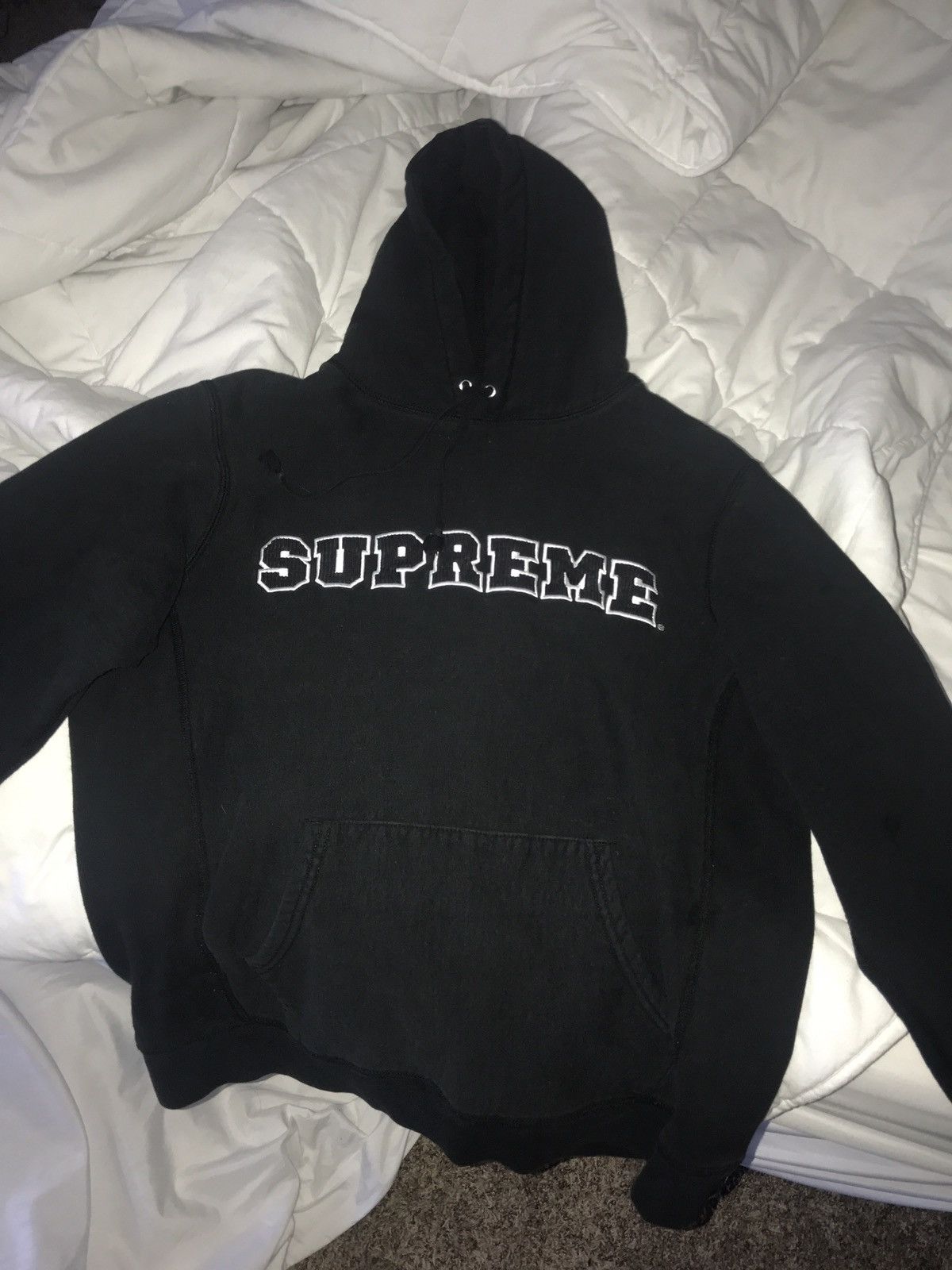 Supreme Supreme Cord Collegiate Logo Hooded Sweatshirt Black