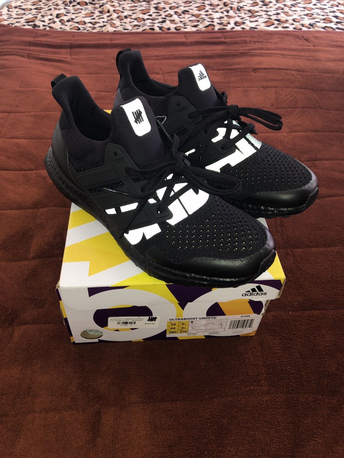 UNDEFEATED x Adidas Ultra Boost 1.0 Blackout size 10 Low Top Sneakers