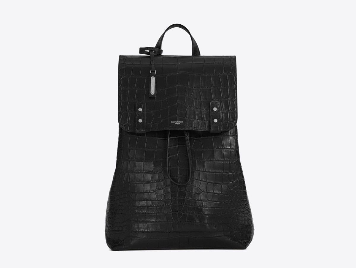 Hedi Slimane × Saint Laurent Paris BNWOT FW19 Crocodile Embossed Leather Sac de Jour Backpack Size ONE SIZE - 4 Thumbnail