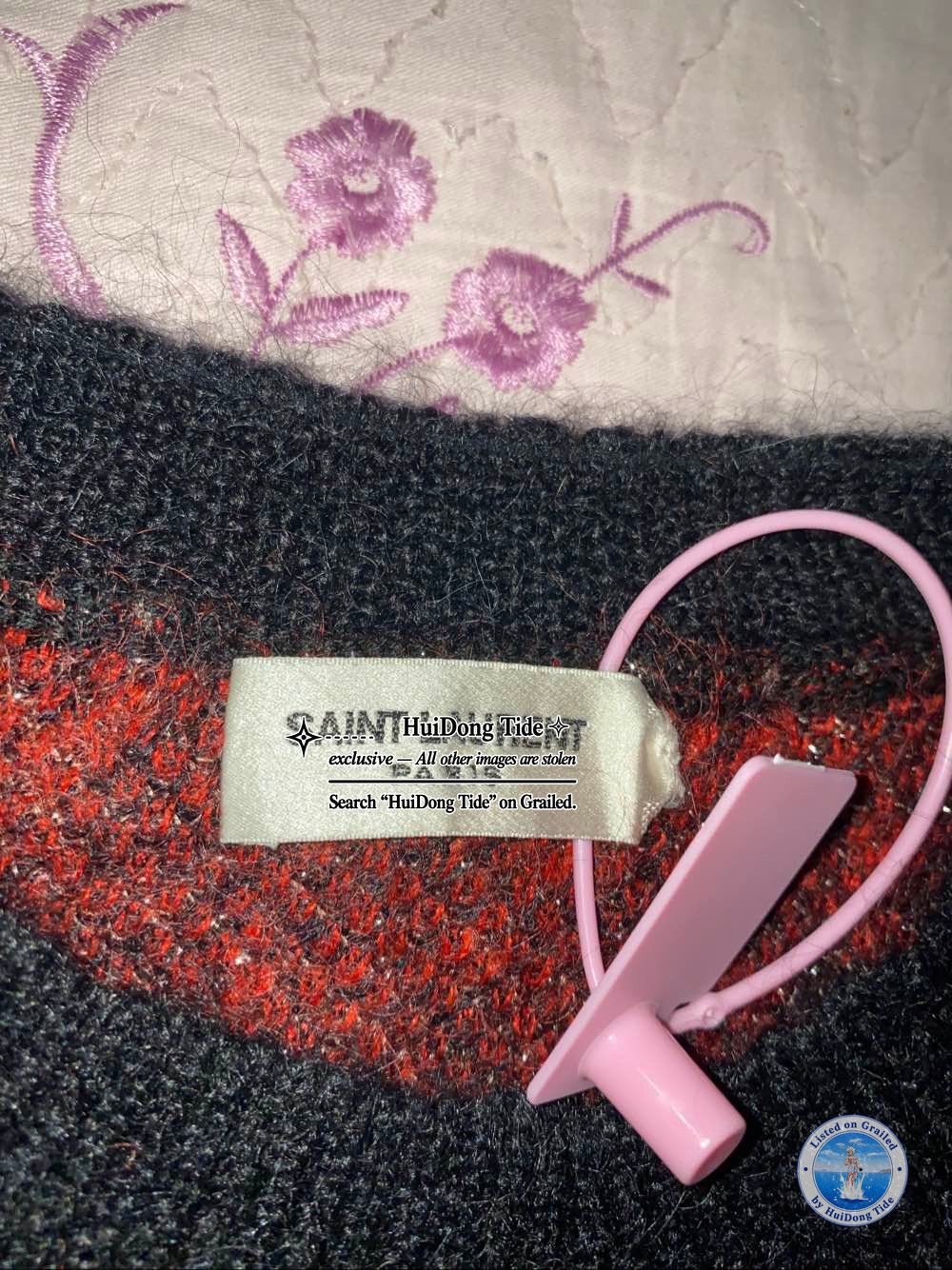 Saint Laurent Paris Saint Laurent Heart Print Mohair Sweater Size S ...