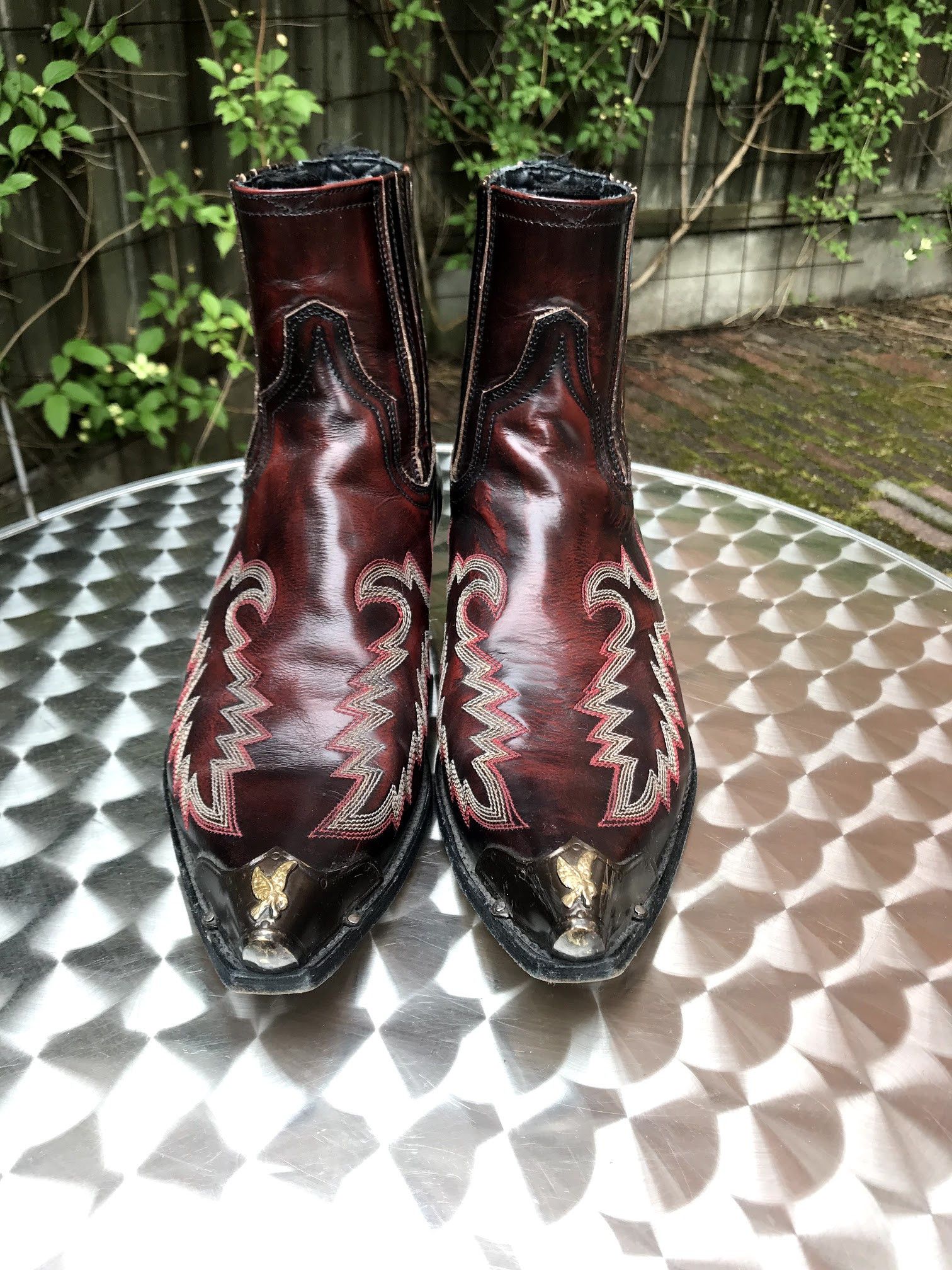 ブーツ　センドラ 美品 センドラ Sendra 26.5 エンジニアブーツ 刺繍 スチールトゥ