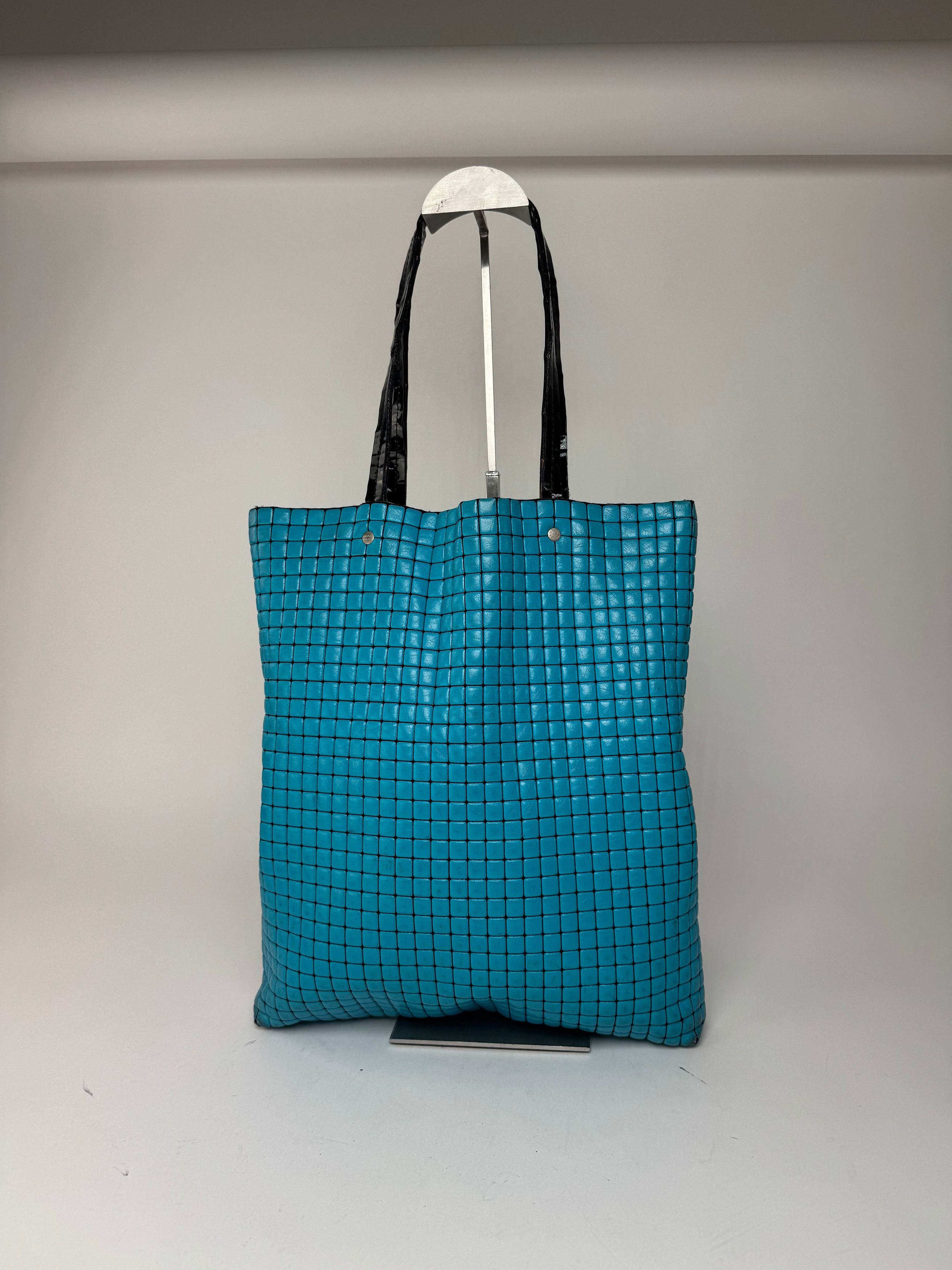 Issey Miyake Vintage Pleats Please Tote Blue Black Size ONE SIZE - 9 Thumbnail