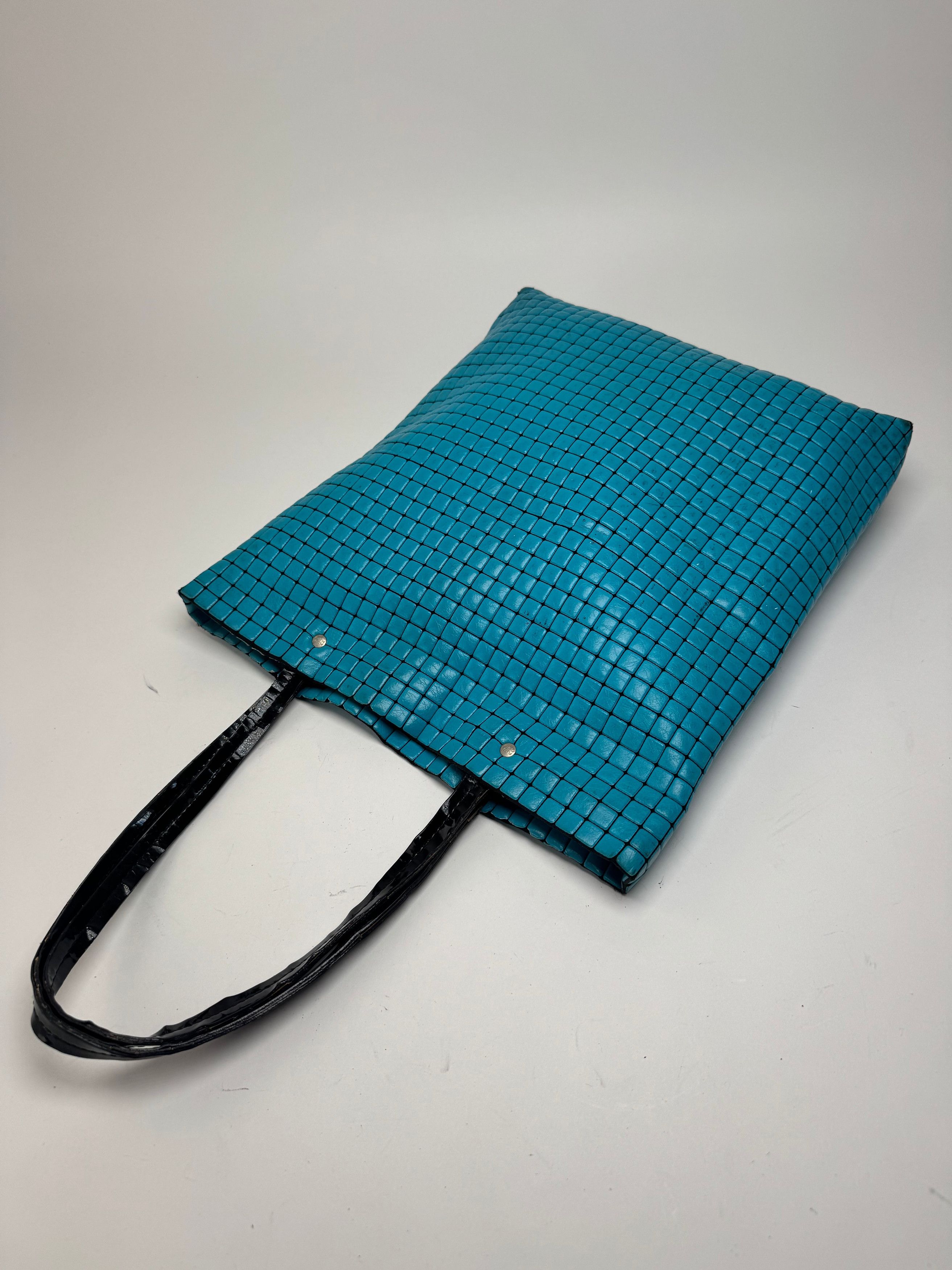 Issey Miyake Vintage Pleats Please Tote Blue Black Size ONE SIZE - 10 Thumbnail