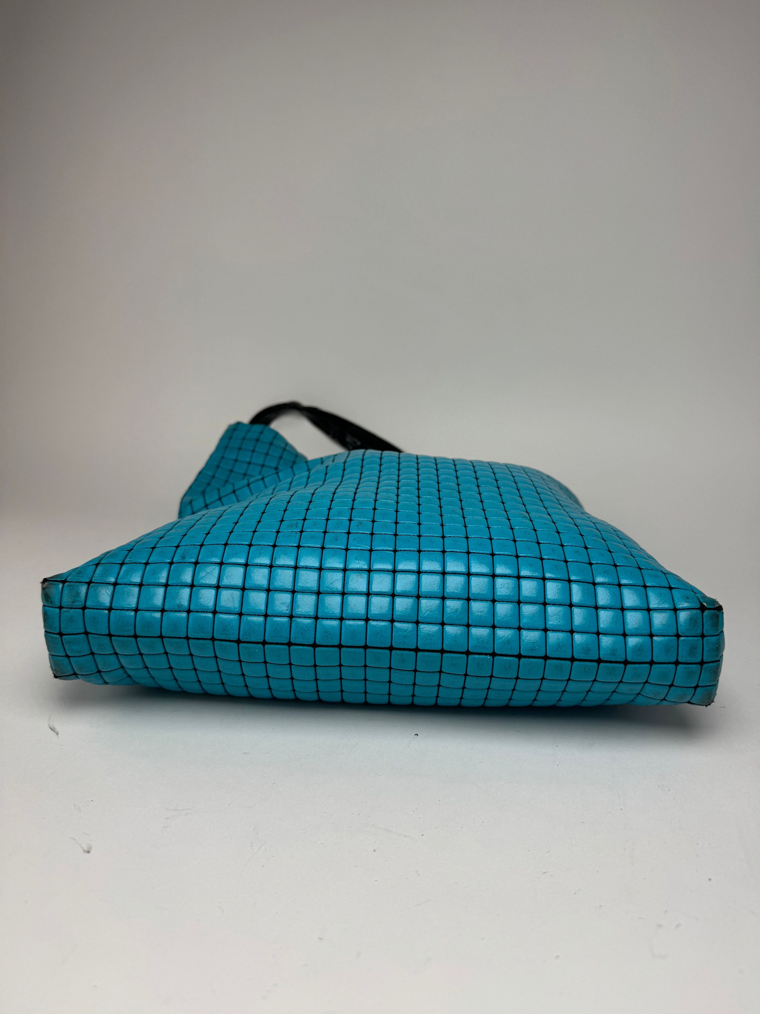 Issey Miyake Vintage Pleats Please Tote Blue Black Size ONE SIZE - 14 Thumbnail