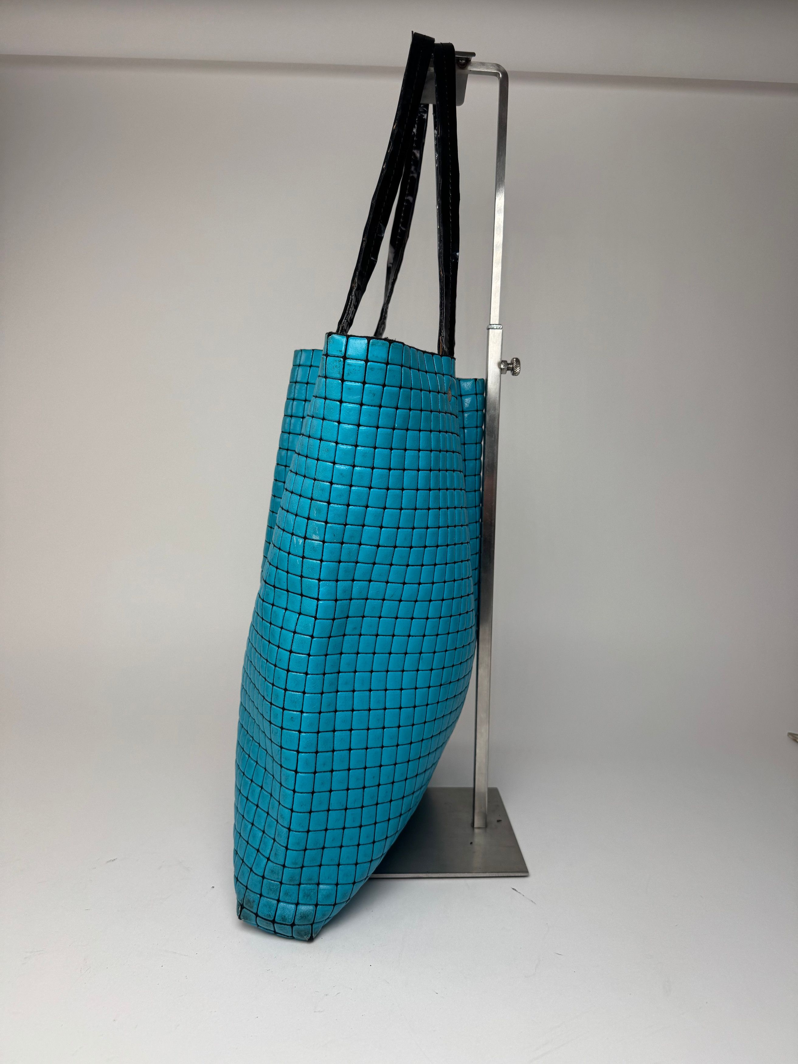 Issey Miyake Vintage Pleats Please Tote Blue Black Size ONE SIZE - 8 Thumbnail