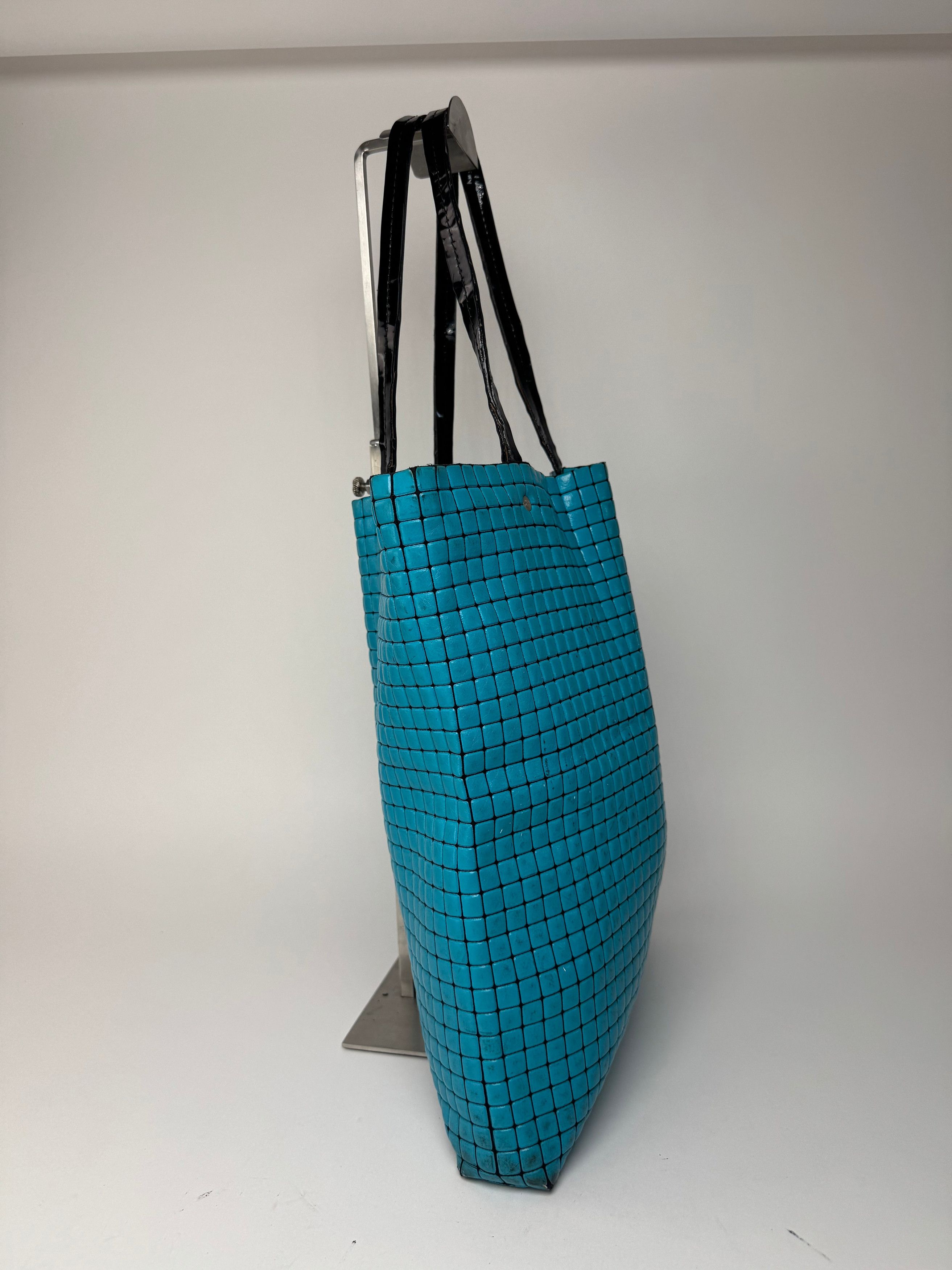 Issey Miyake Vintage Pleats Please Tote Blue Black Size ONE SIZE - 3 Thumbnail