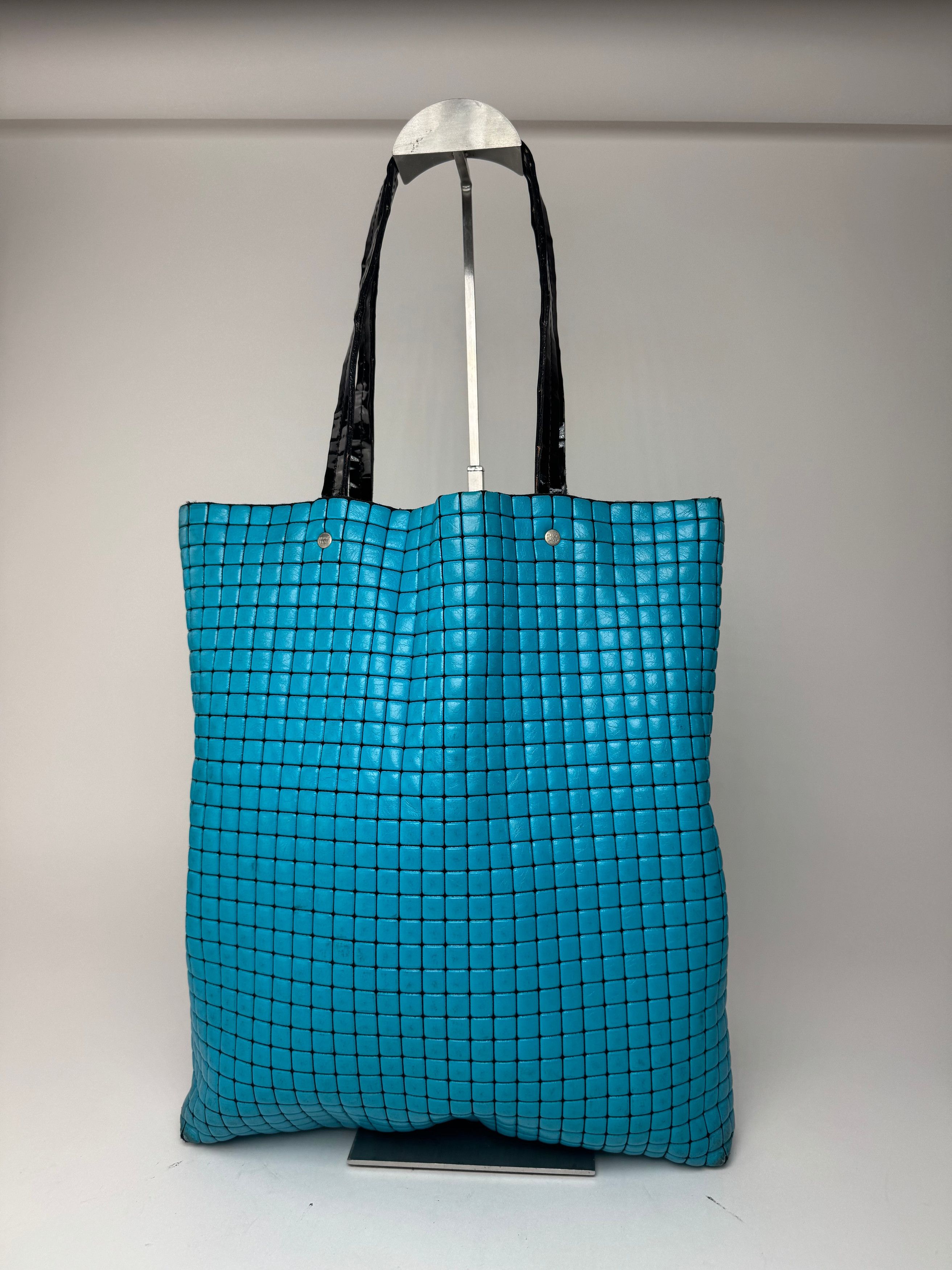 Issey Miyake Vintage Pleats Please Tote Blue Black Size ONE SIZE - 2 Thumbnail