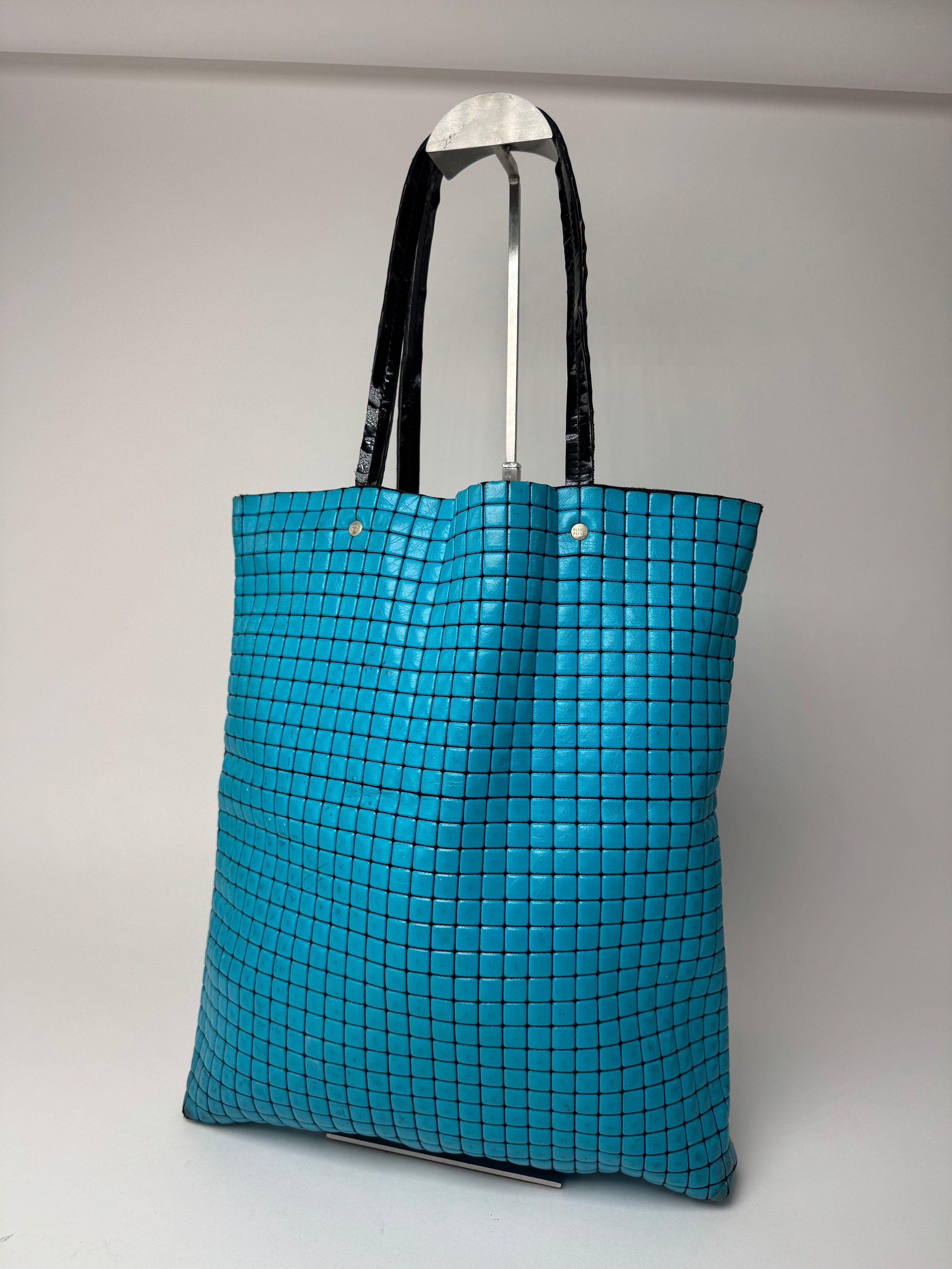 Issey Miyake Vintage Pleats Please Tote Blue Black Size ONE SIZE - 15 Thumbnail