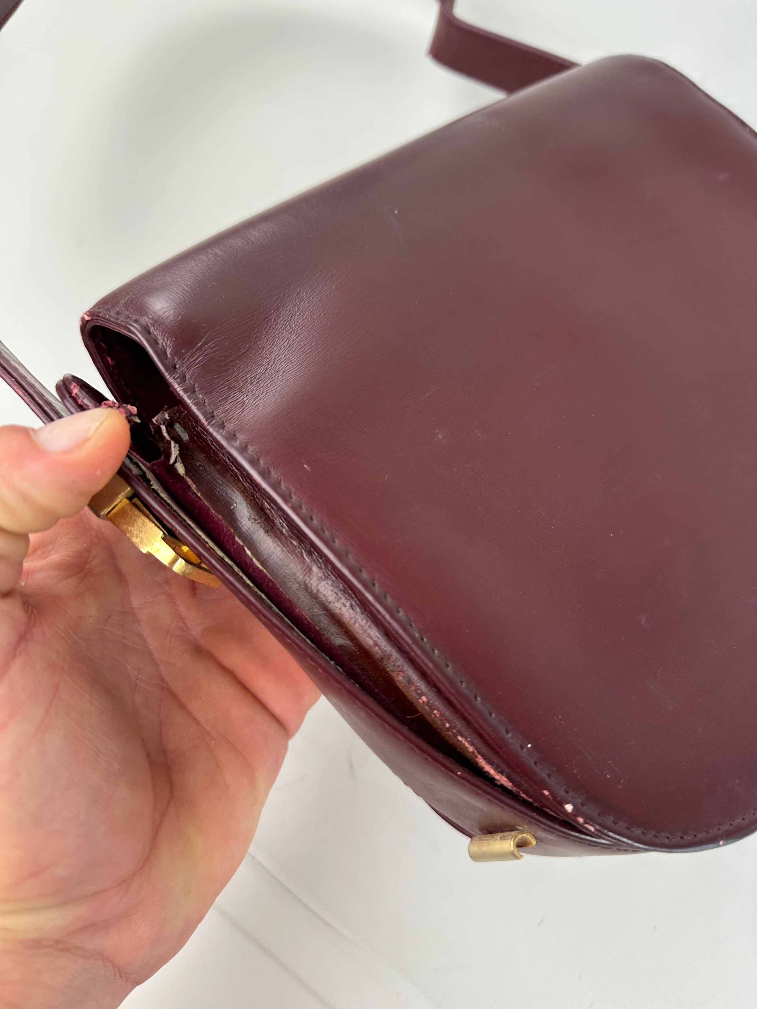 Gucci Vintage Leather Shoulder Bag Burgundy Gold c. 2000 Size ONE SIZE - 7 Thumbnail