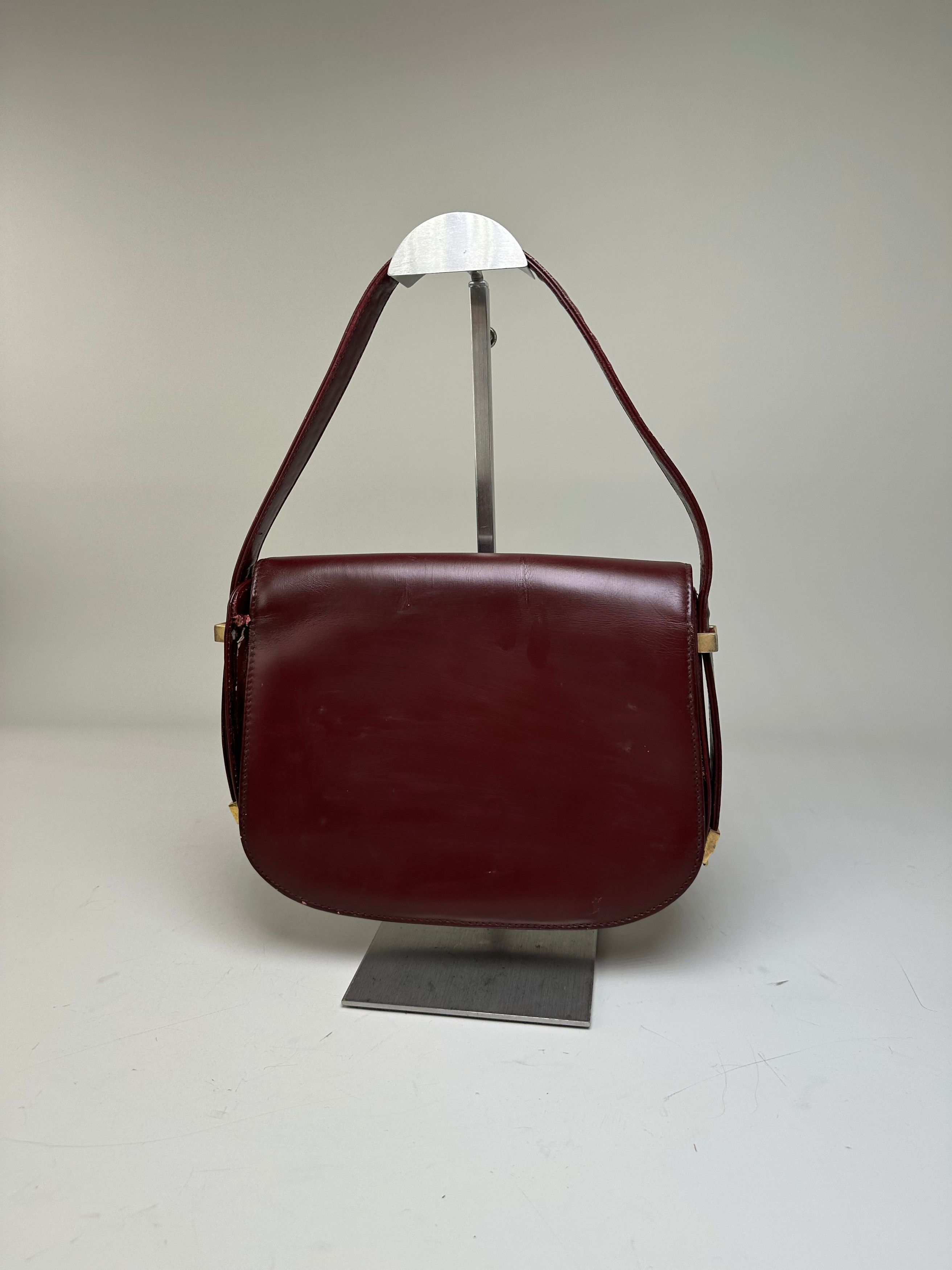 Gucci Vintage Leather Shoulder Bag Burgundy Gold c. 2000 Size ONE SIZE - 2 Thumbnail