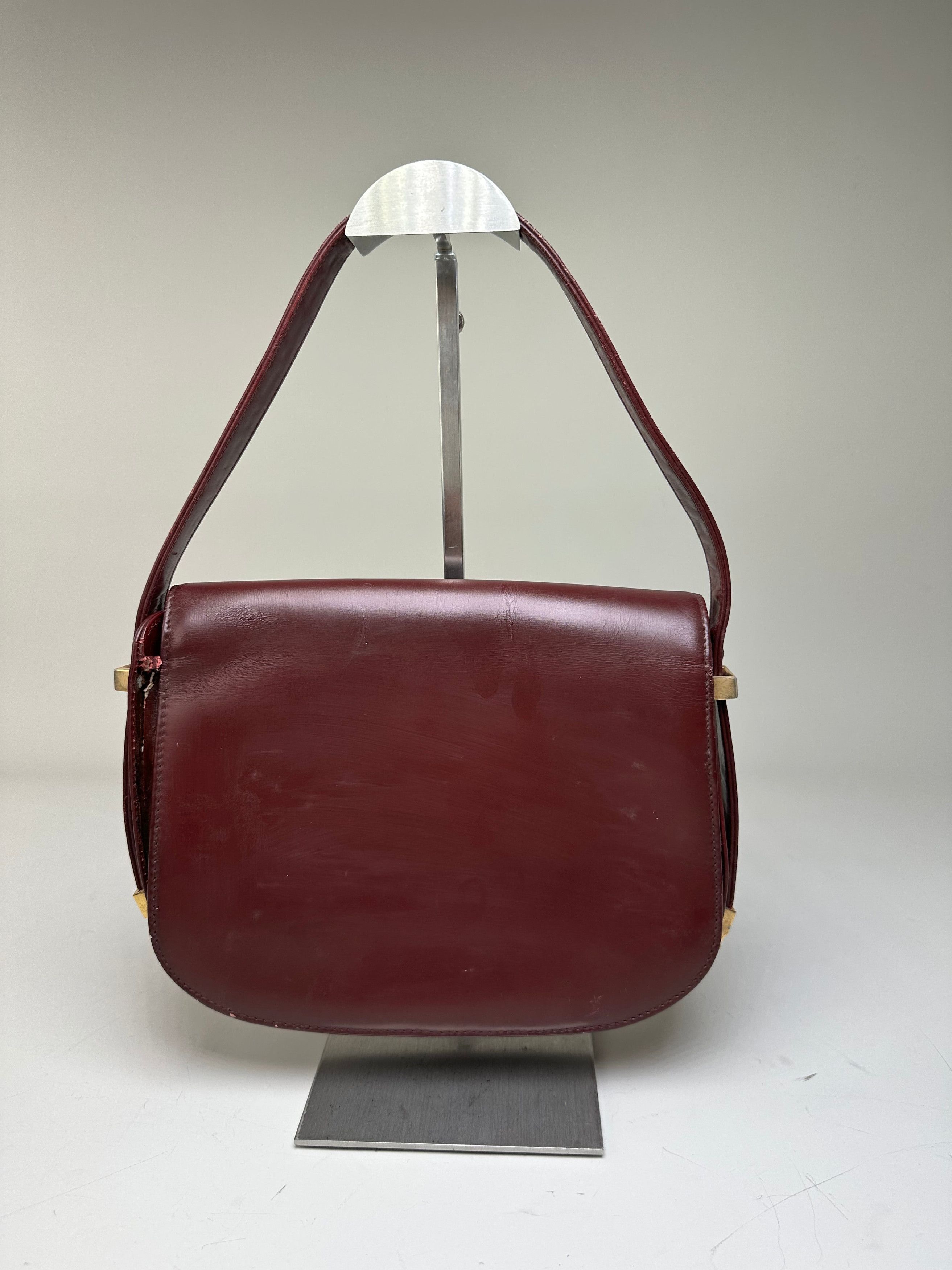 Gucci Vintage Leather Shoulder Bag Burgundy Gold c. 2000 Size ONE SIZE - 14 Thumbnail