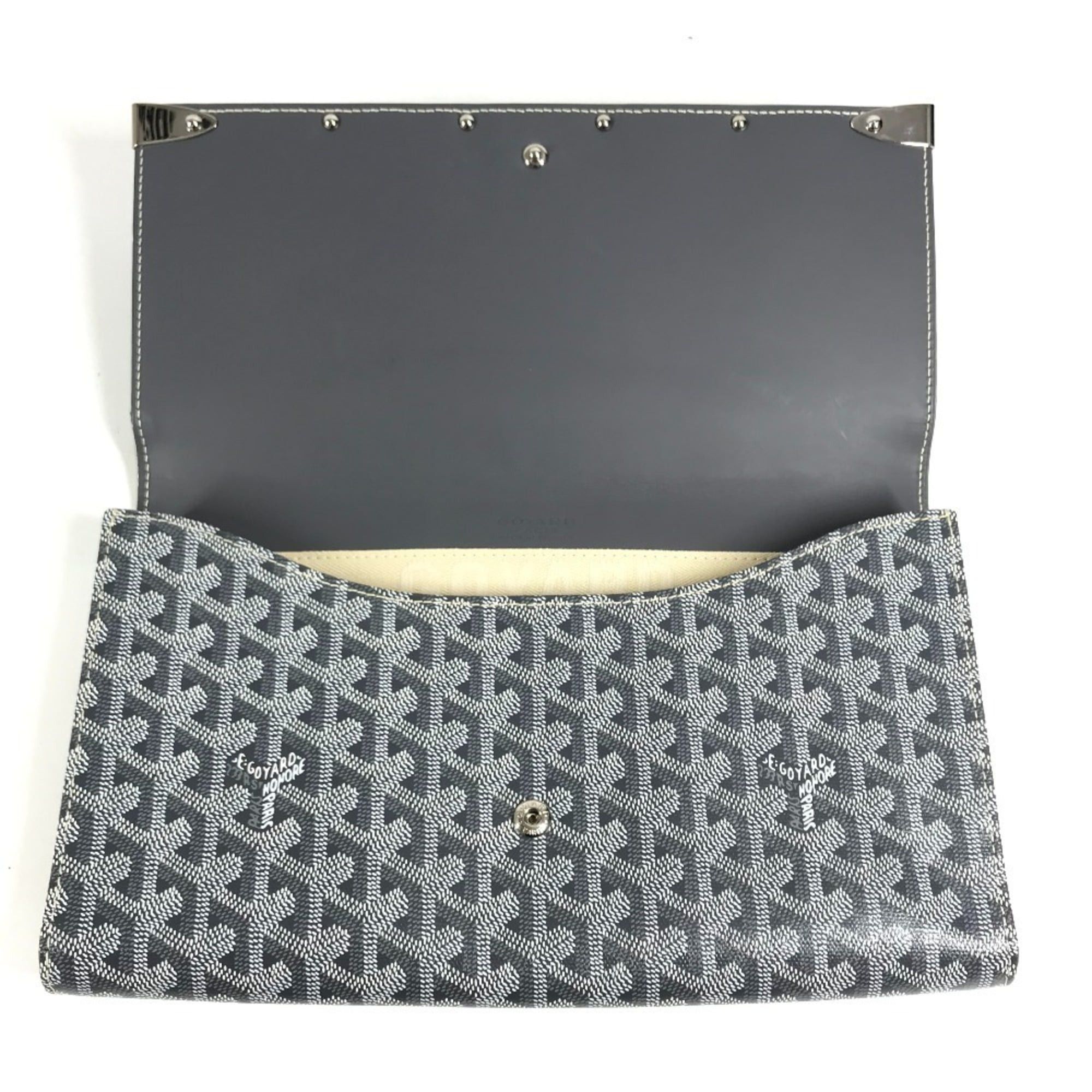 Goyard GOYARD Monte Carlo Bag, Flap Handbag, Pouch, Clutch Leather, Men's/Women's, Gray, Like New Size ONE SIZE - 10 Thumbnail