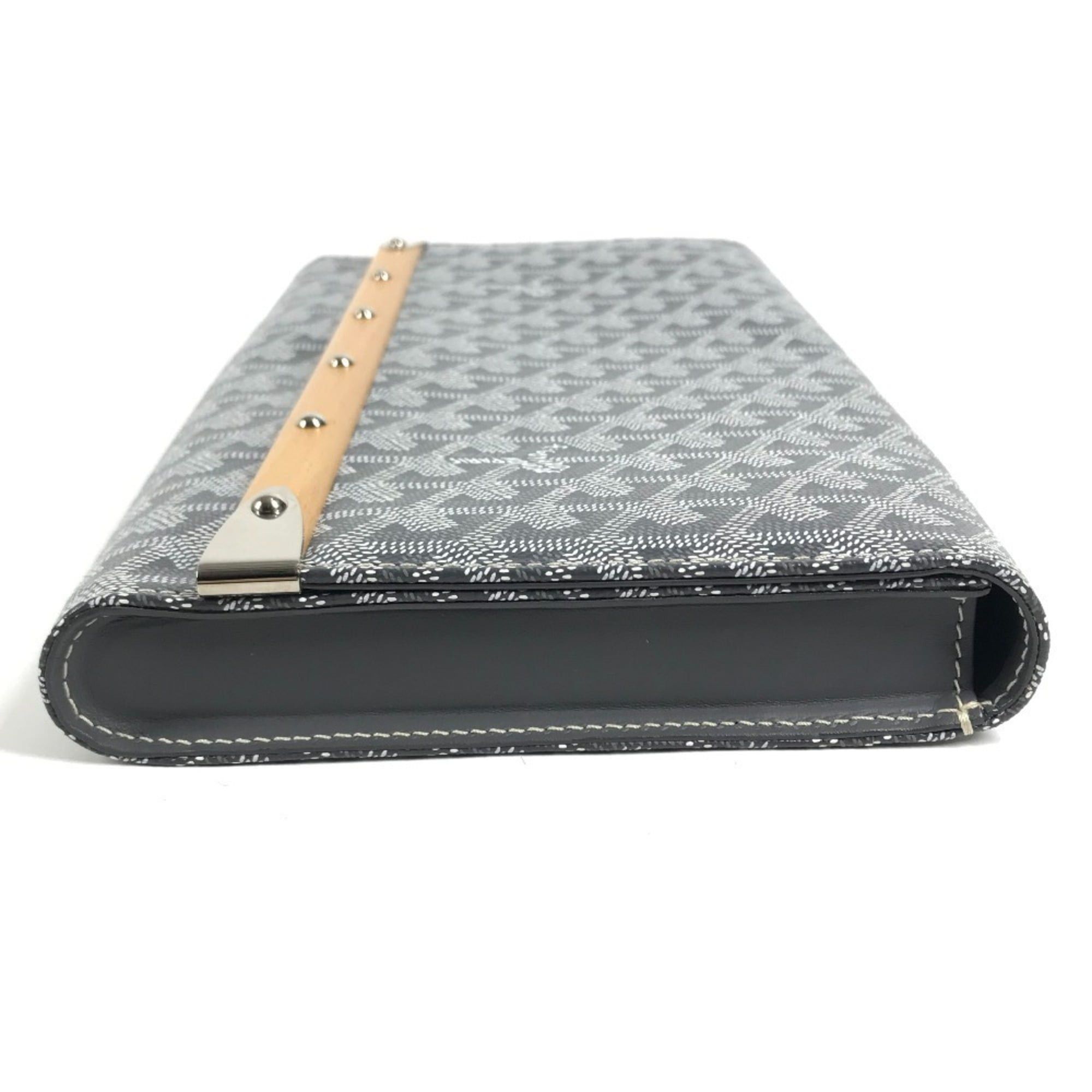 Goyard GOYARD Monte Carlo Bag, Flap Handbag, Pouch, Clutch Leather, Men's/Women's, Gray, Like New Size ONE SIZE - 4 Thumbnail