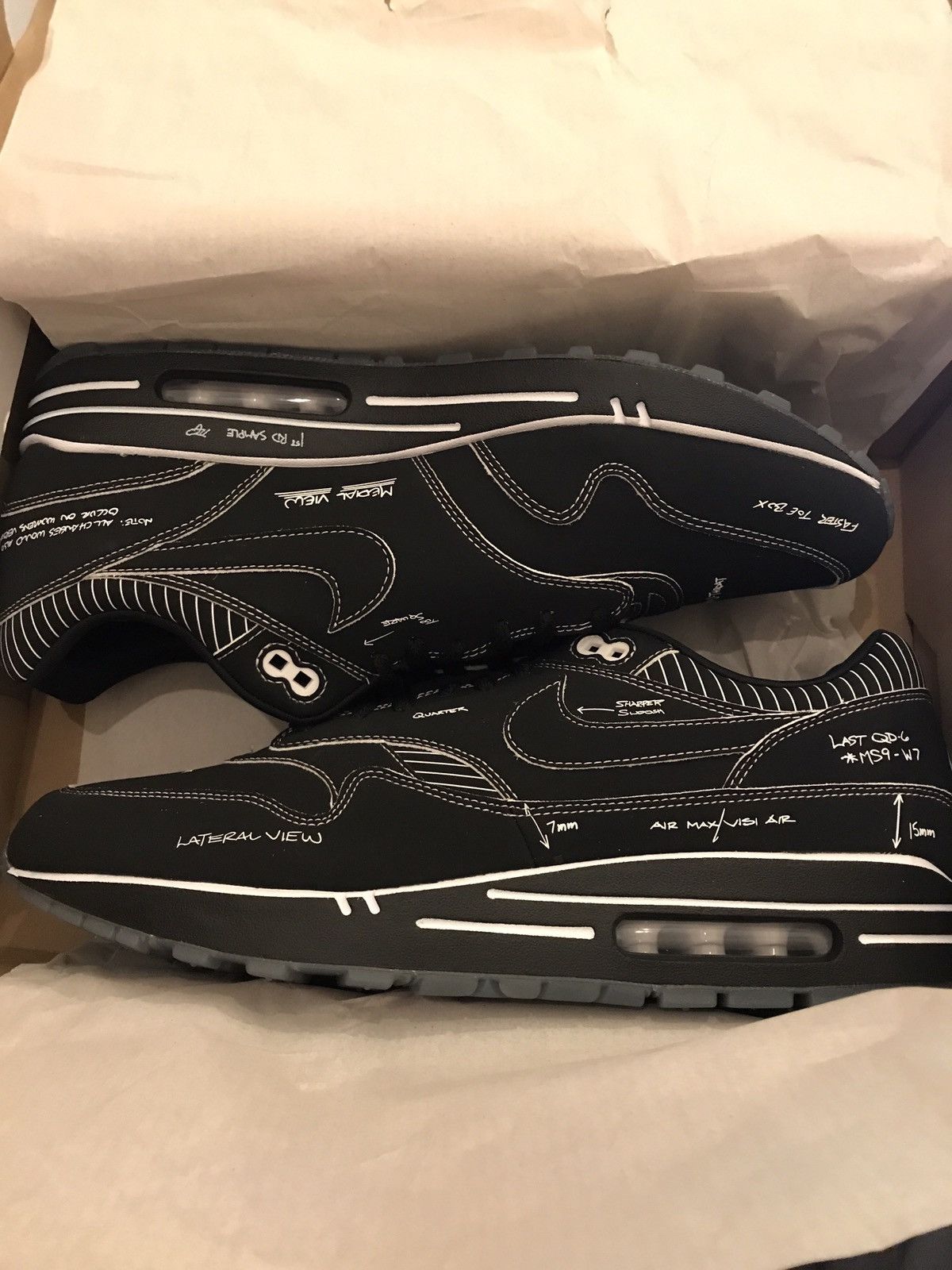 Nike Air Max 1 ”Sketch to Shelf” Black 12.5US 07/19