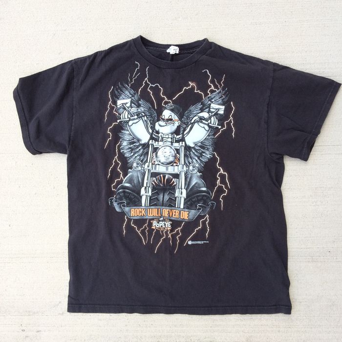 Vintage Popeye Motorcycle Club Biker American Thunder T Shirt | Grailed