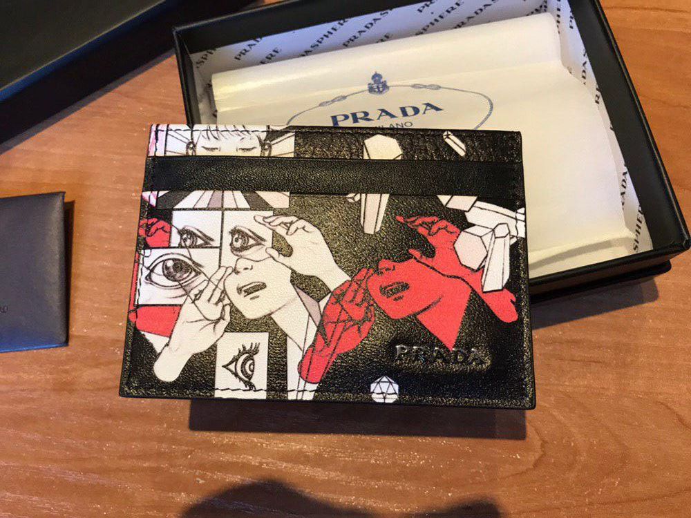 Prada comic card holder online