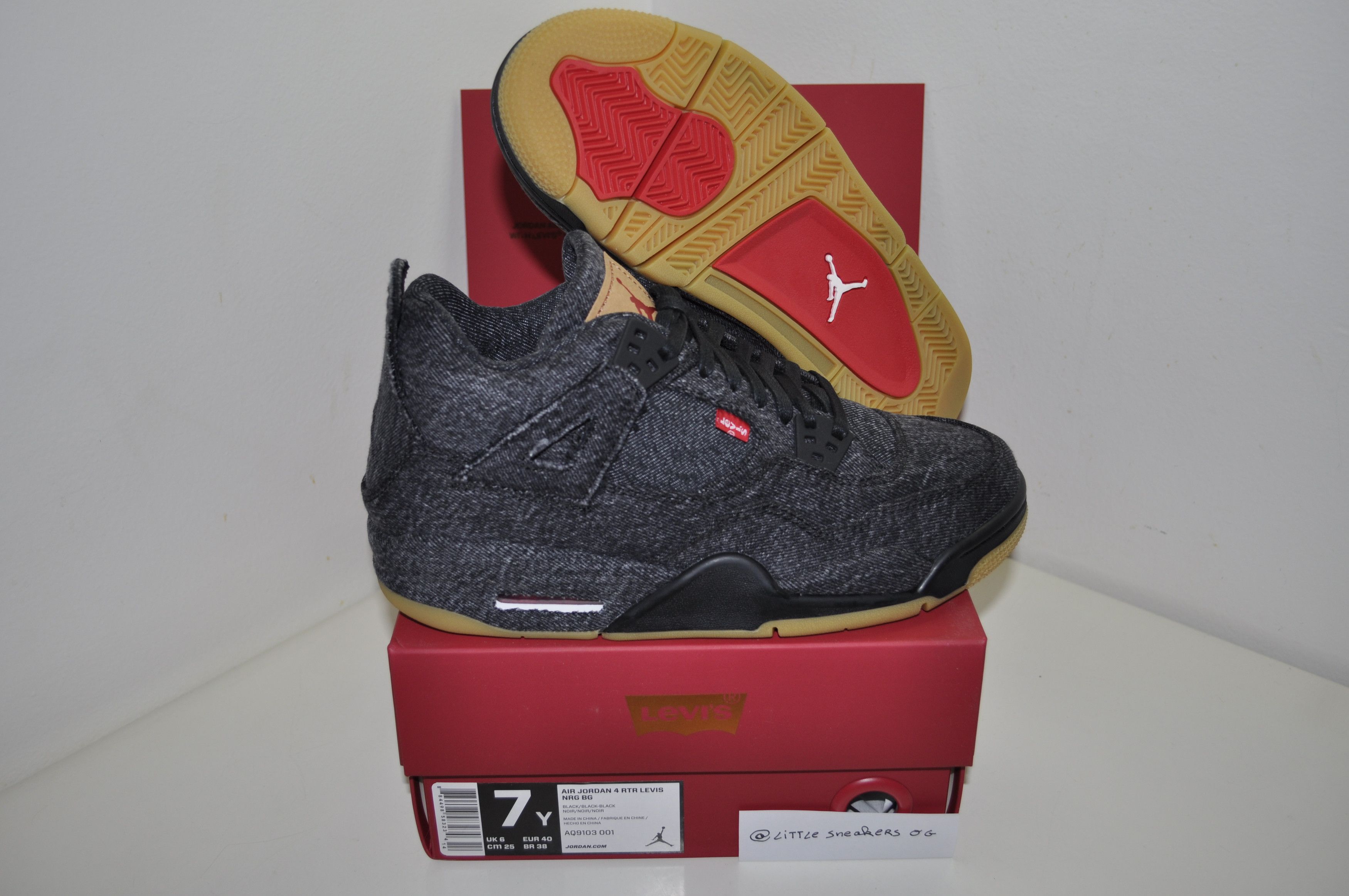 Nike Air Jordan Retro X Levi's Black GS (tag Levi's) Size US UK