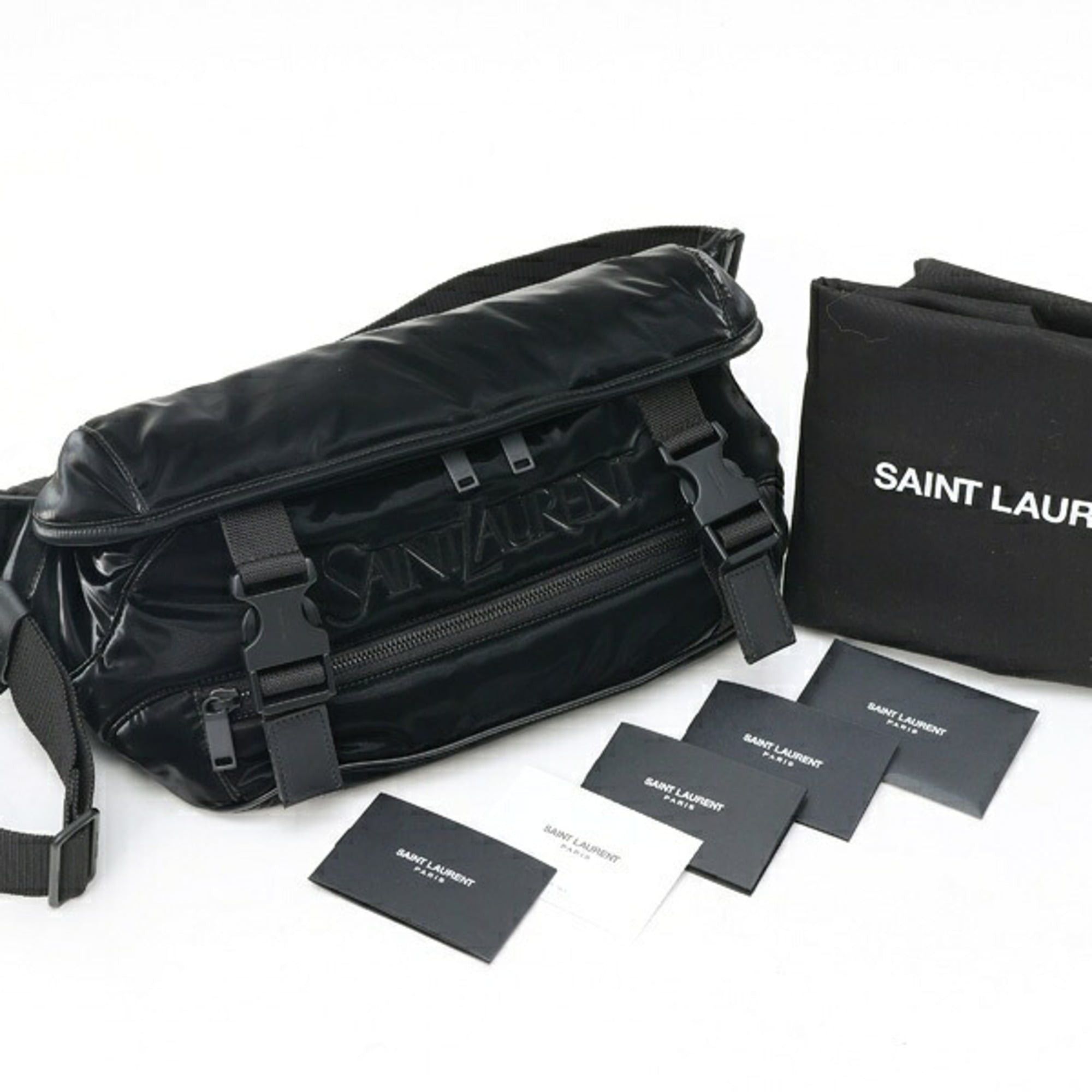 Saint Laurent Paris Saint Laurent body bag, model 758258, nylon, black. Size ONE SIZE - 7 Thumbnail
