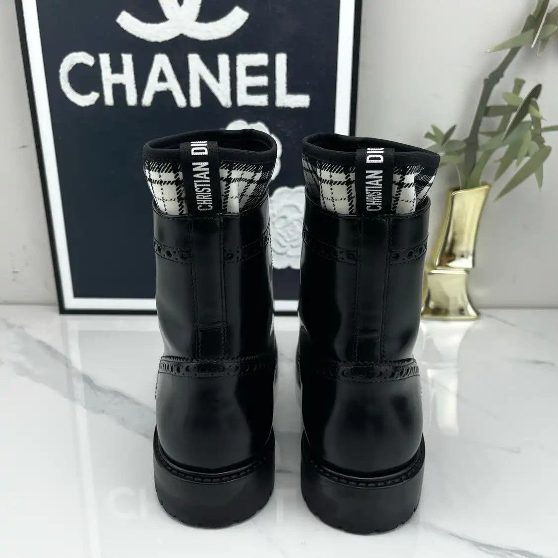 Dior DIOR black leather Women's ankle boots 36.5 Size US 6.5 / IT 36.5 - 3 Thumbnail