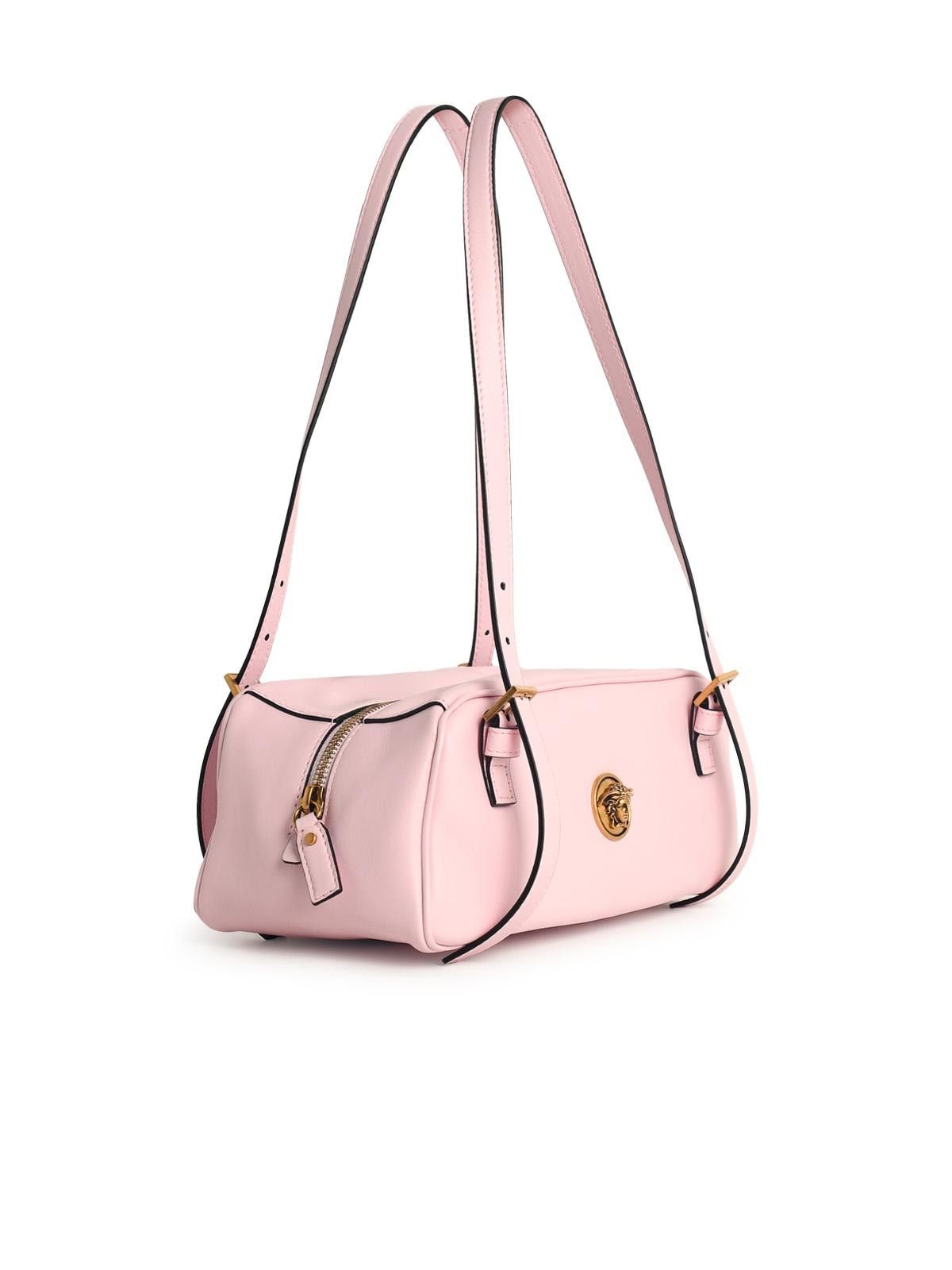 Versace VERSACE 'Emblème' Pink Nappa Leather Bowling Bag Size ONE SIZE - 2 Thumbnail