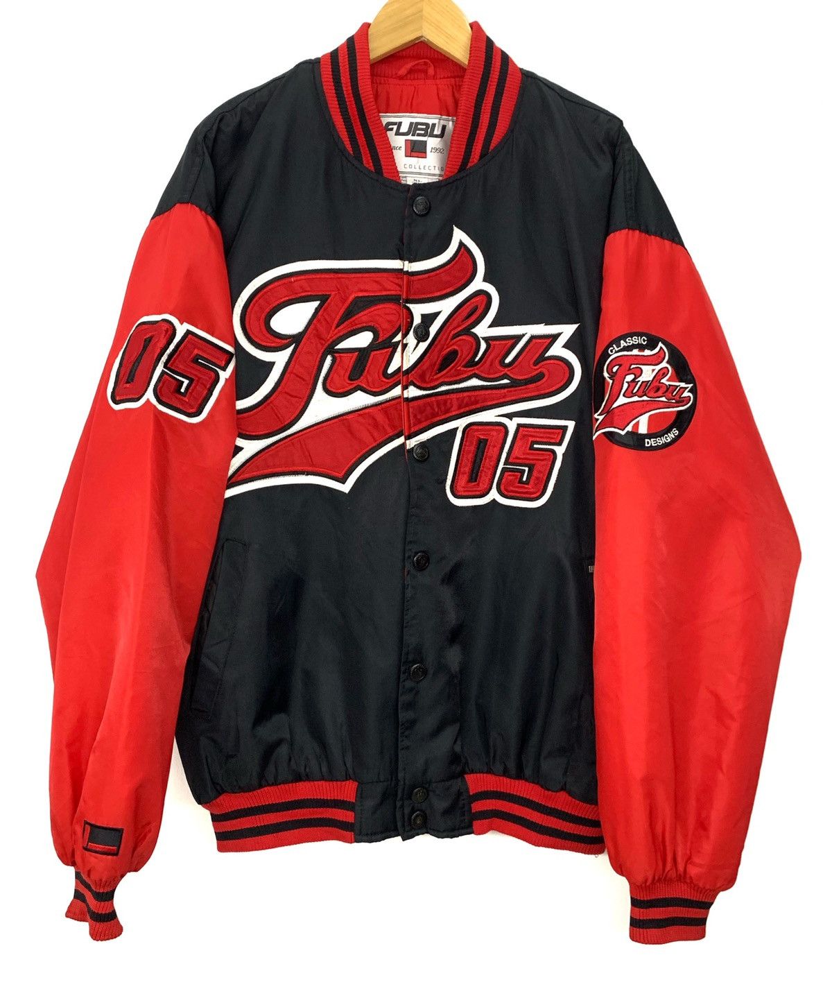 Fubu Vintage FUBU Varsity Puffy Button Up Jacket | Grailed