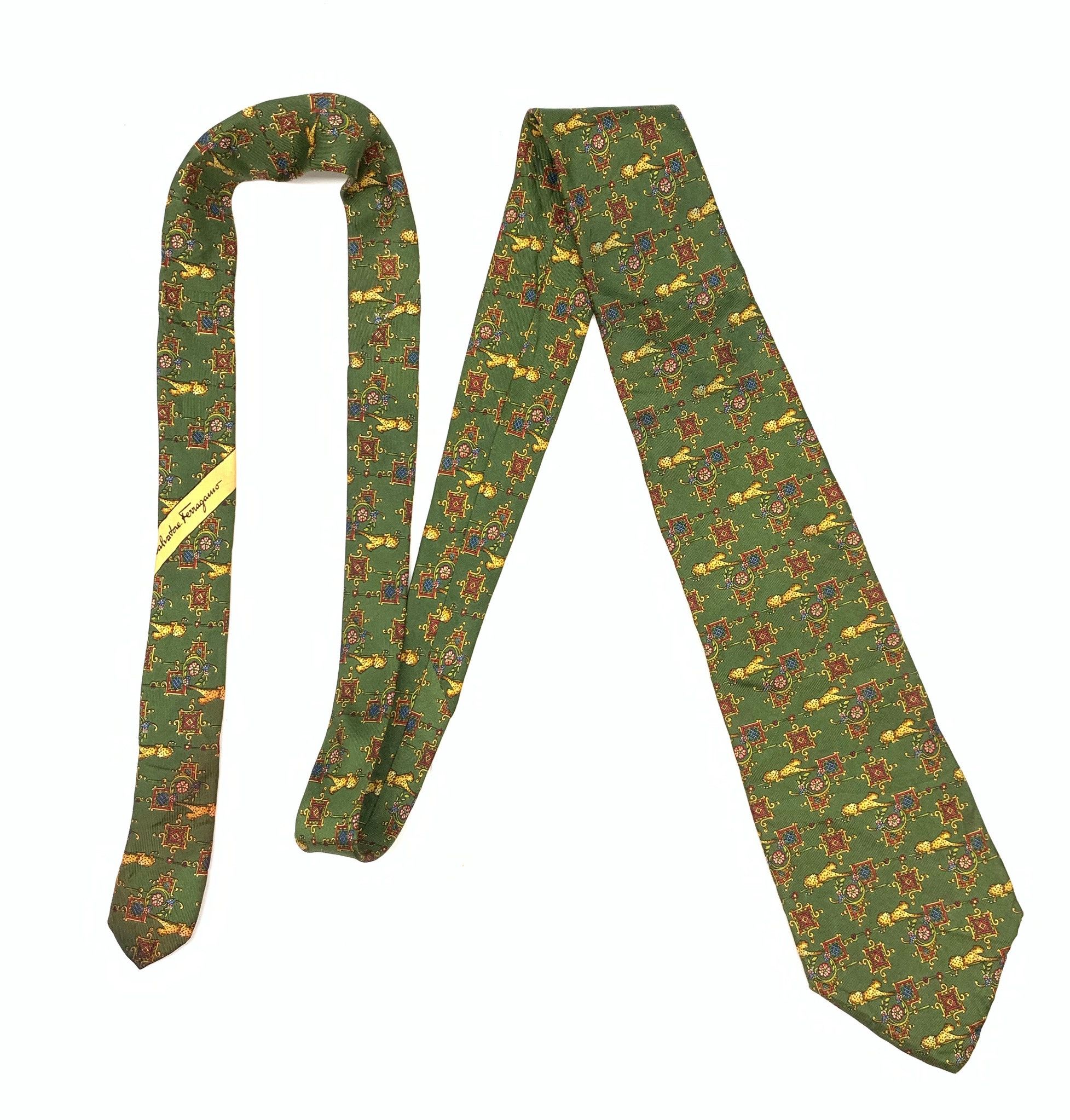 Salvatore Ferragamo × Vintage Made in Italy Salvatore Ferragamo Silk Men's Tie Size ONE SIZE - 1 Thumbnail