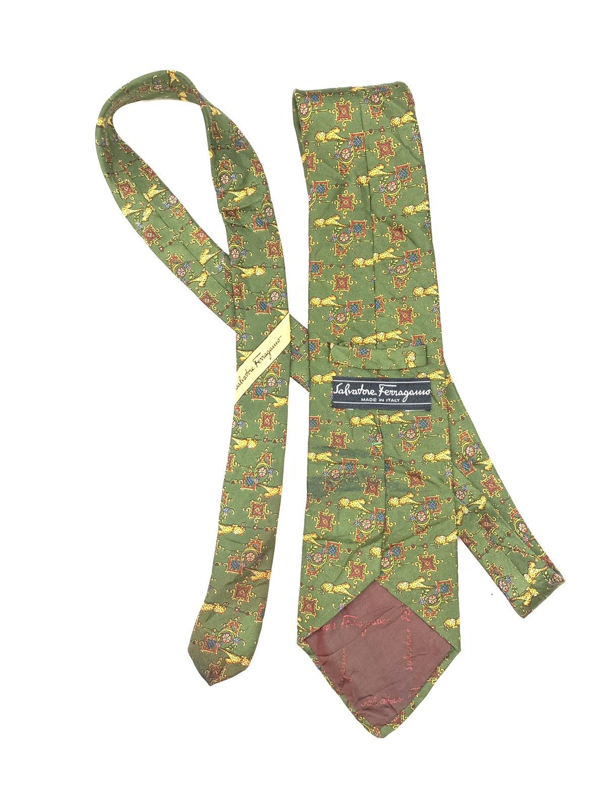 Salvatore Ferragamo × Vintage Made in Italy Salvatore Ferragamo Silk Men's Tie Size ONE SIZE - 3 Thumbnail