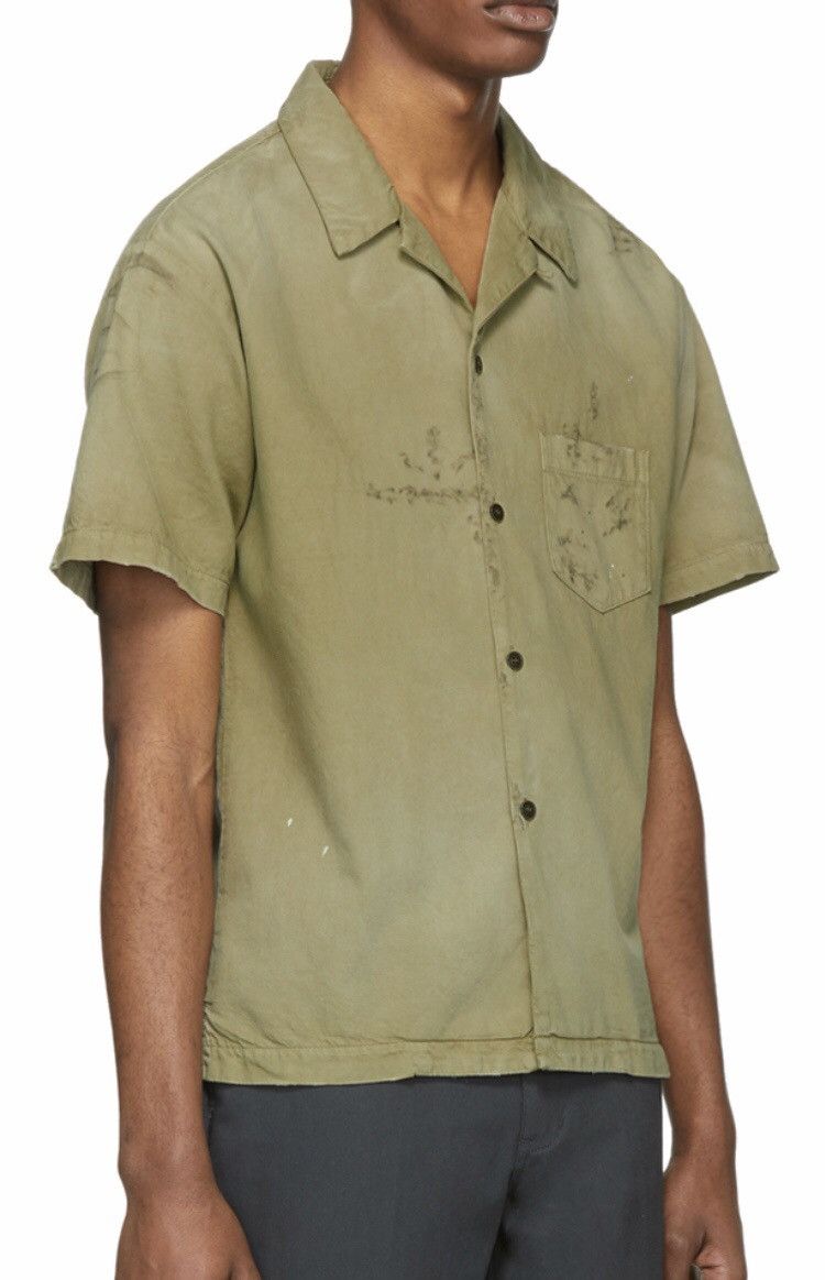 John Elliott Petrol Bowling Gas Station Light Olive Twill Shirt Size US L / EU 52-54 / 3 - 2 Thumbnail