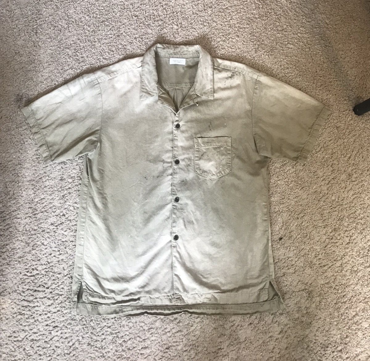 John Elliott Petrol Bowling Gas Station Light Olive Twill Shirt Size US L / EU 52-54 / 3 - 5 Thumbnail
