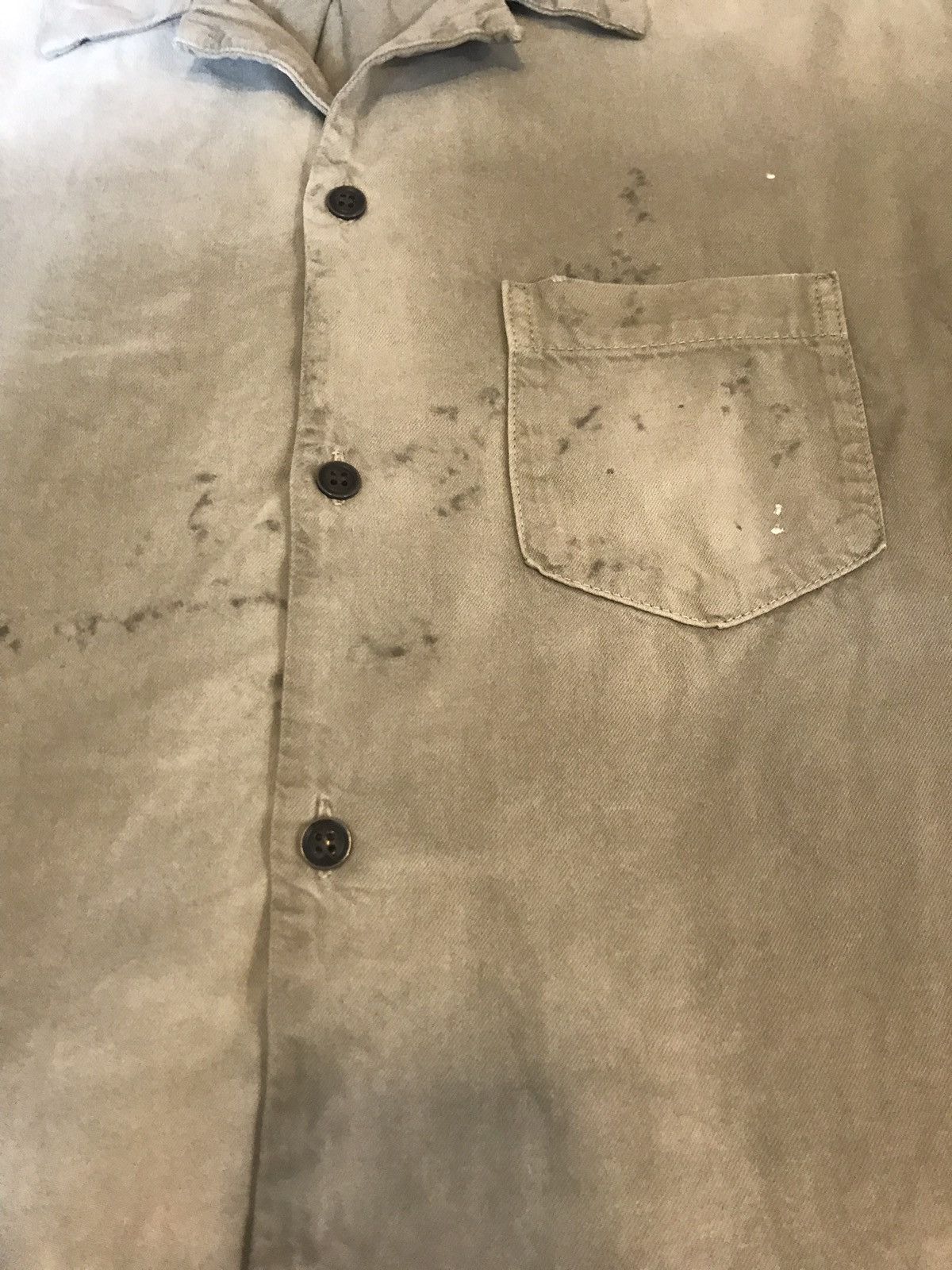 John Elliott Petrol Bowling Gas Station Light Olive Twill Shirt Size US L / EU 52-54 / 3 - 7 Thumbnail