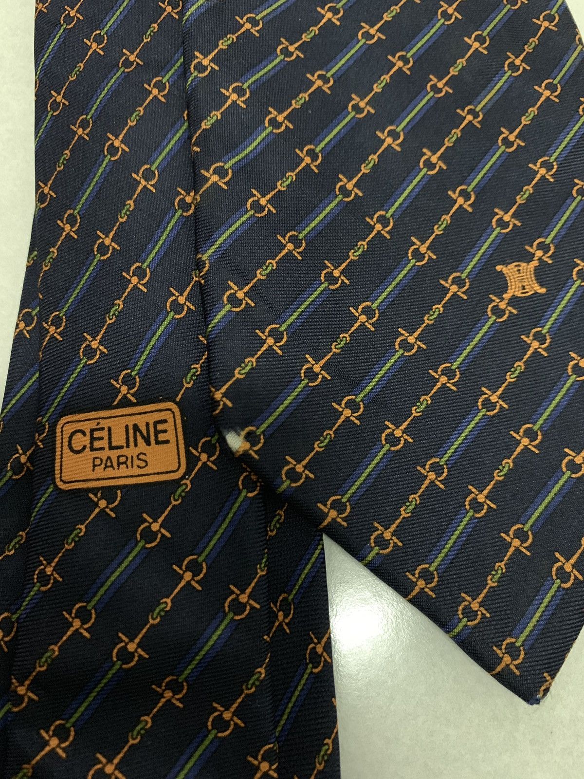 Celine × Designer Celine Silk Made In Italy Monogram Tie Size ONE SIZE - 7 Thumbnail