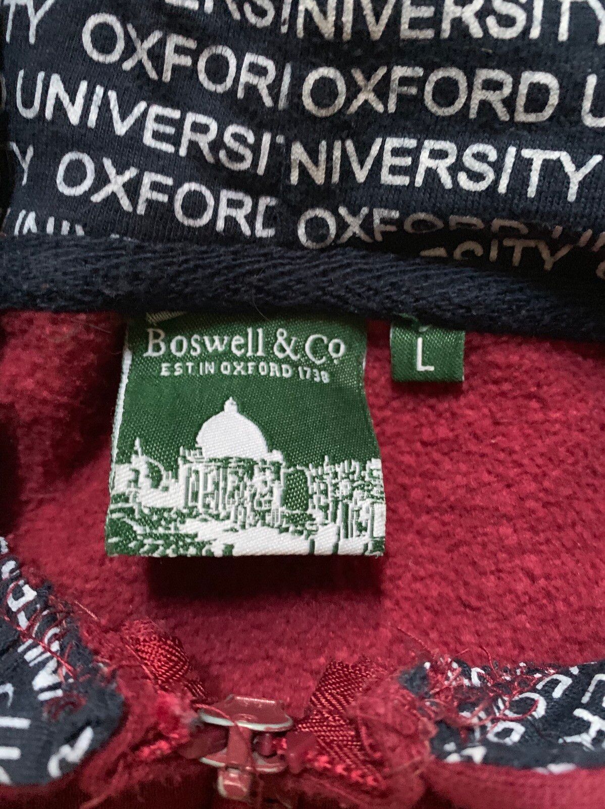 Vintage Oxford University Hoodie Sweatshirt Zip-Up Size US L / EU 52-54 / 3 - 4 Thumbnail