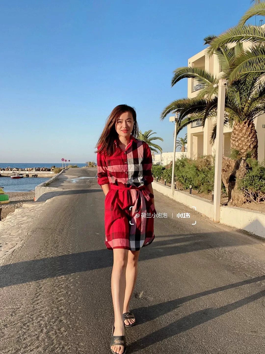 Burberry Burberry Red Check Long-Sleeve Dress Size M / US 6-8 / IT 42-44 - 7 Thumbnail