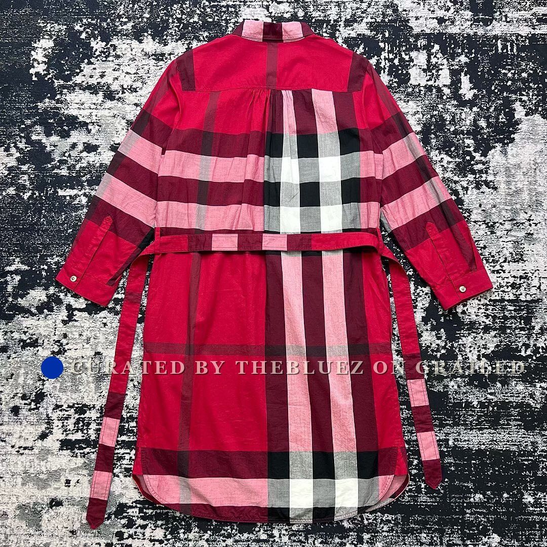Burberry Burberry Red Check Long-Sleeve Dress Size M / US 6-8 / IT 42-44 - 2 Thumbnail