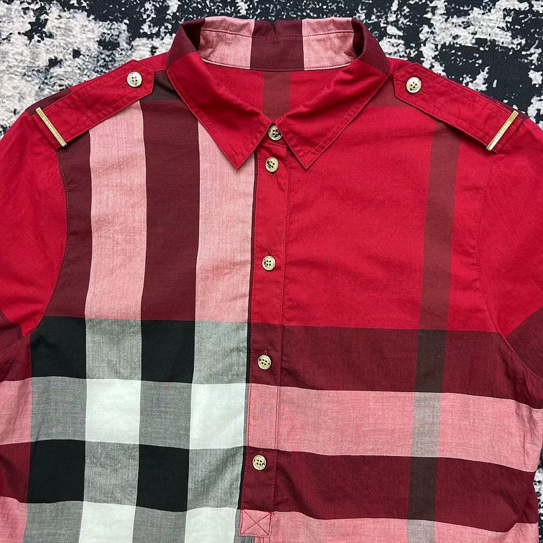 Burberry Burberry Red Check Long-Sleeve Dress Size M / US 6-8 / IT 42-44 - 5 Thumbnail