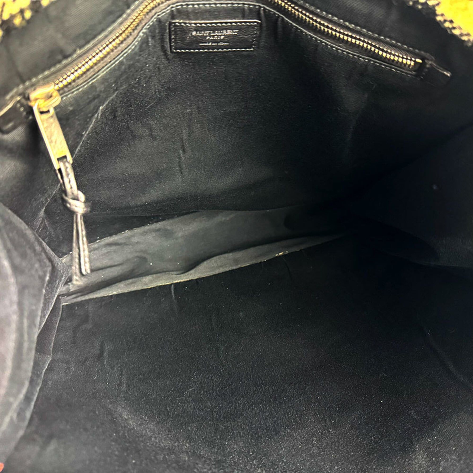 Saint Laurent Paris Saint Laurent Tote Bag Handbag Rive Gauche Noé N S Leather Cotton Black White Men's Women's 631682 z10659 Size ONE SIZE - 11 Thumbnail
