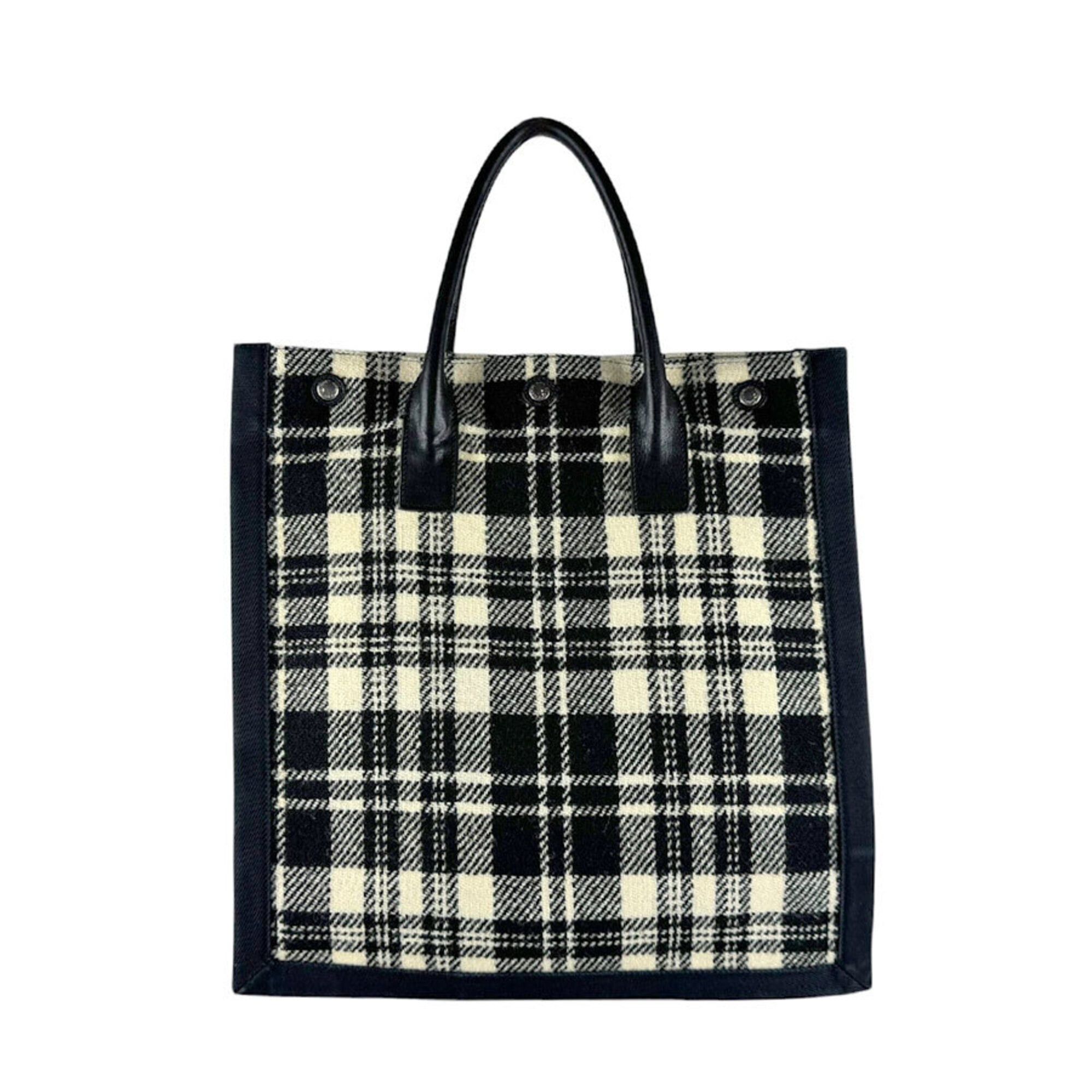 Saint Laurent Paris Saint Laurent Tote Bag Handbag Rive Gauche Noé N S Leather Cotton Black White Men's Women's 631682 z10659 Size ONE SIZE - 3 Thumbnail