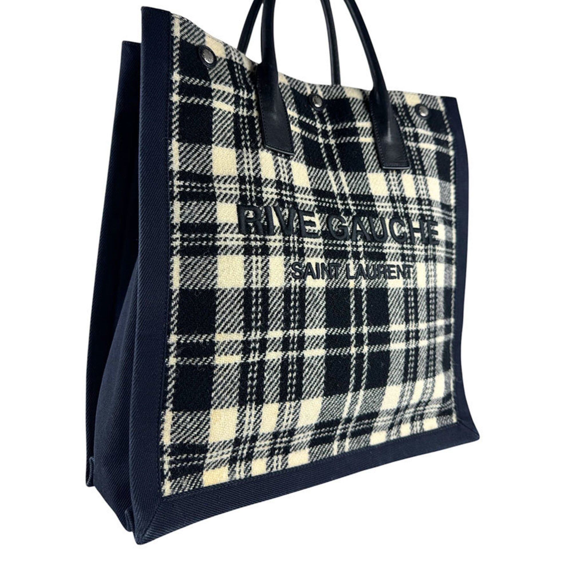 Saint Laurent Paris Saint Laurent Tote Bag Handbag Rive Gauche Noé N S Leather Cotton Black White Men's Women's 631682 z10659 Size ONE SIZE - 10 Thumbnail
