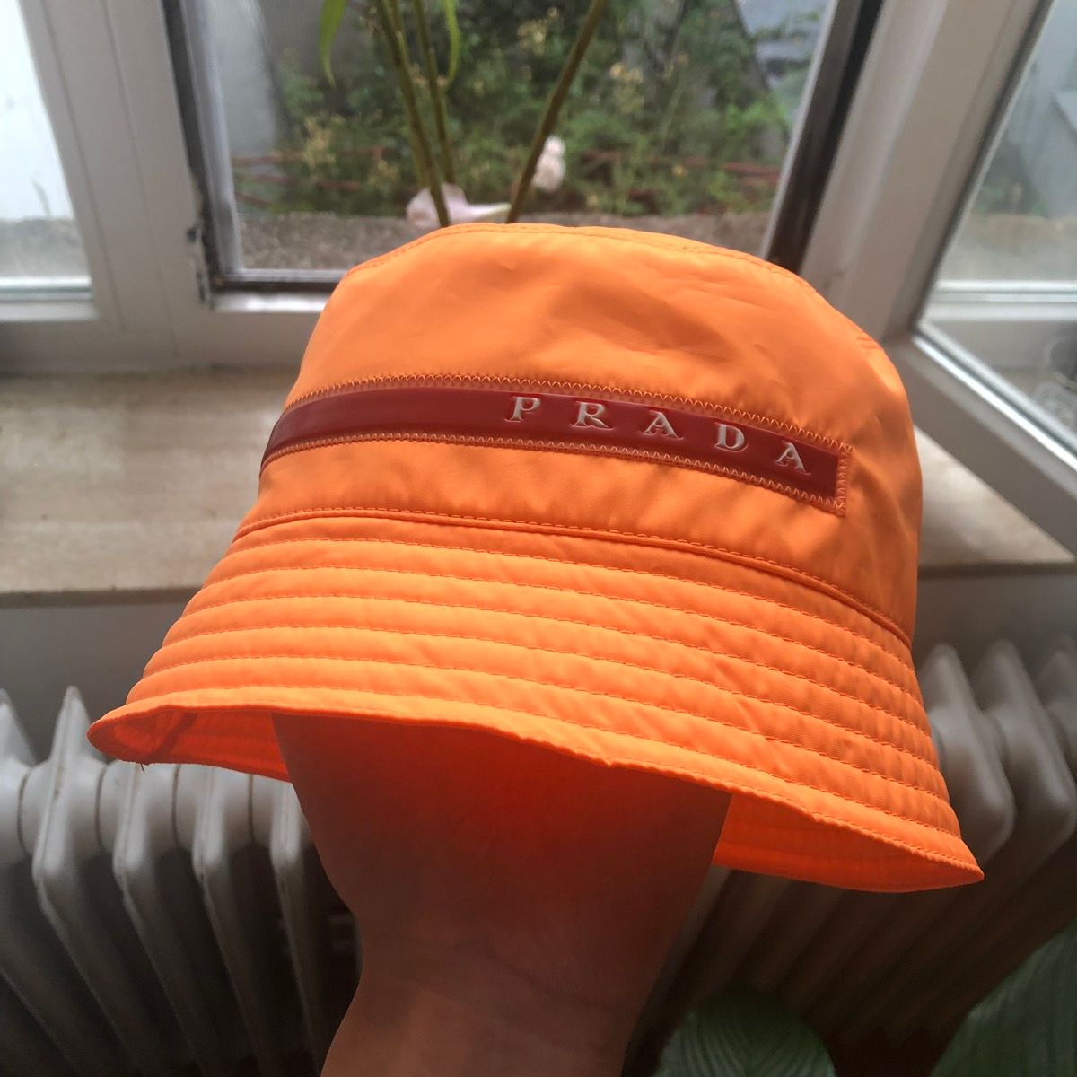 Prada Prada nylon neon orange bucket hat Size ONE SIZE - 1 Preview