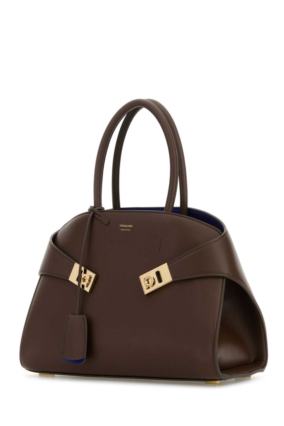 Salvatore Ferragamo Brown Leather Small Hug Handbag Size ONE SIZE - 2 Thumbnail