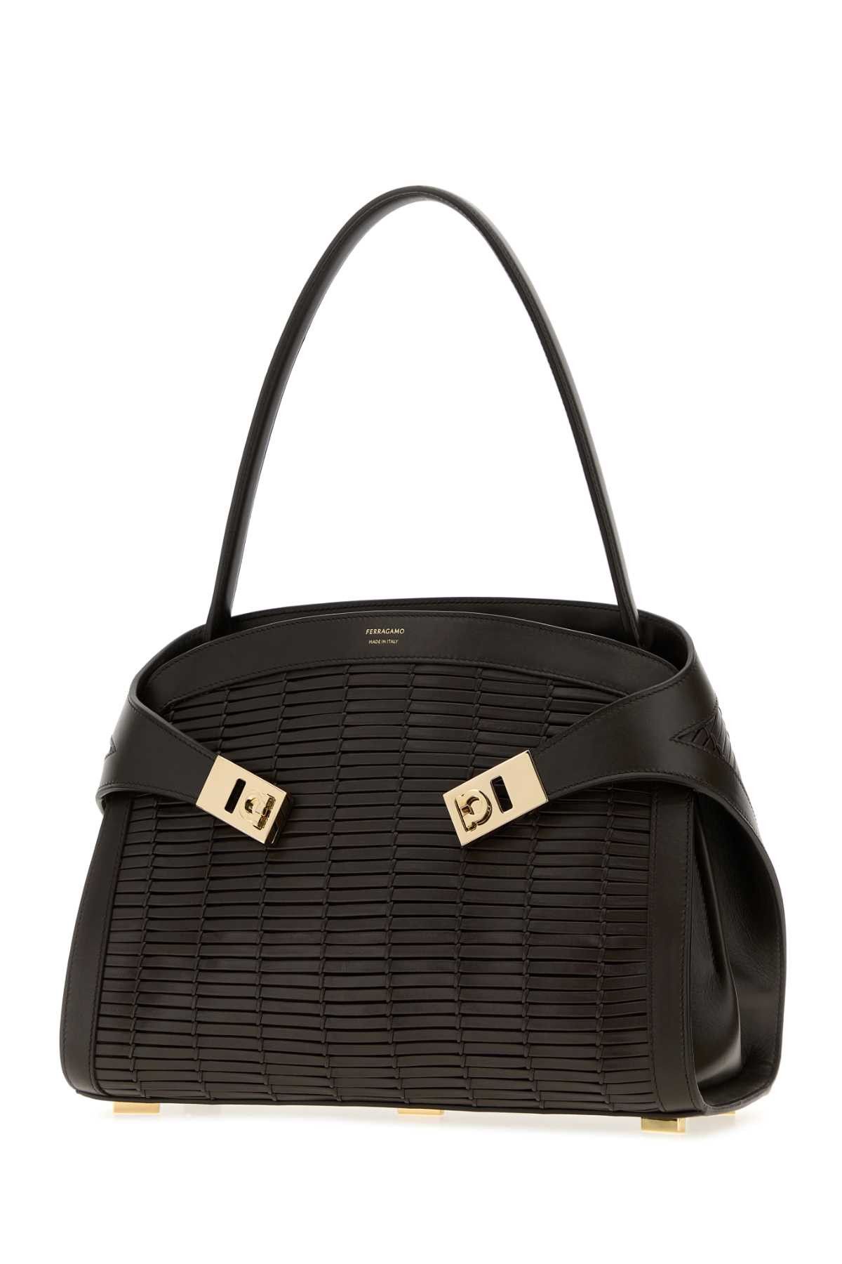 Salvatore Ferragamo Dark Brown Leather Hug Handbag Size ONE SIZE - 2 Thumbnail