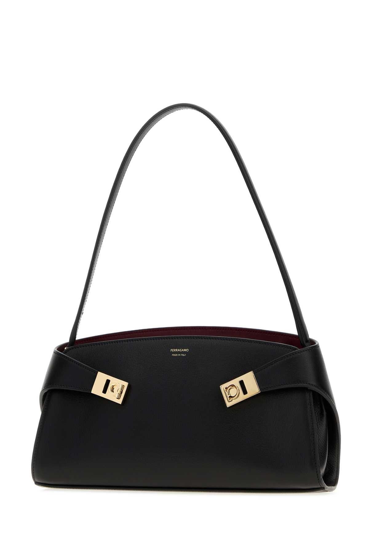 Salvatore Ferragamo Black Leather Hug Shoulder Bag Size ONE SIZE - 2 Thumbnail