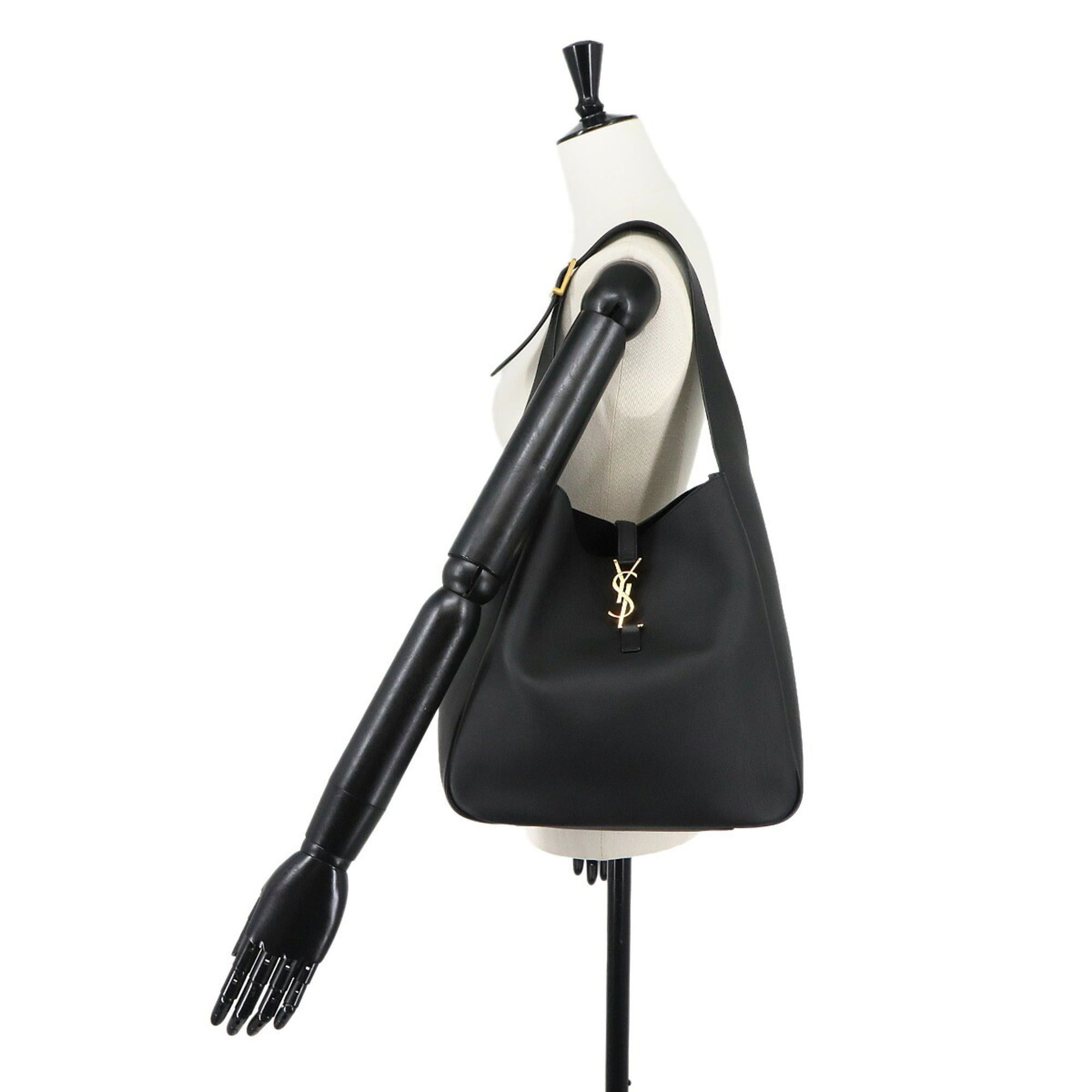 Saint Laurent Paris Saint Laurent LE 5 A 7 Soft Large Shoulder Handbag Leather Black 753837 Bag Size ONE SIZE - 10 Thumbnail
