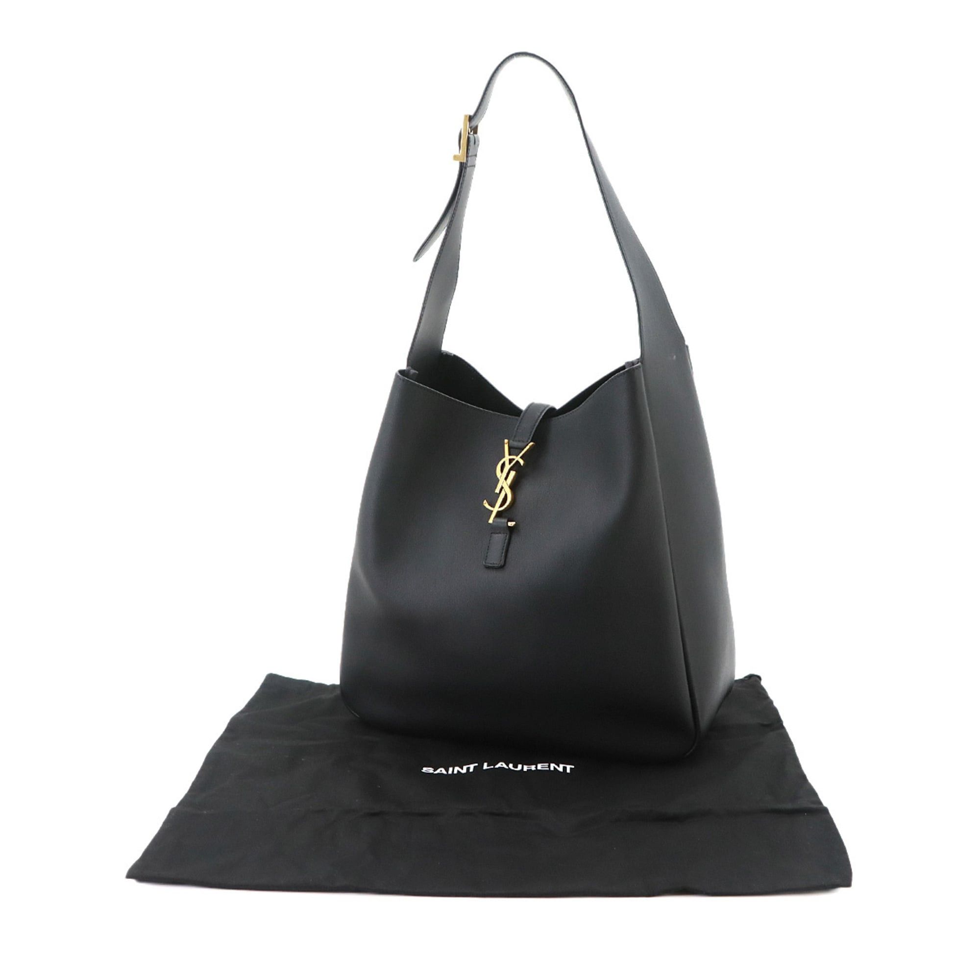 Saint Laurent Paris Saint Laurent LE 5 A 7 Soft Large Shoulder Handbag Leather Black 753837 Bag Size ONE SIZE - 2 Thumbnail