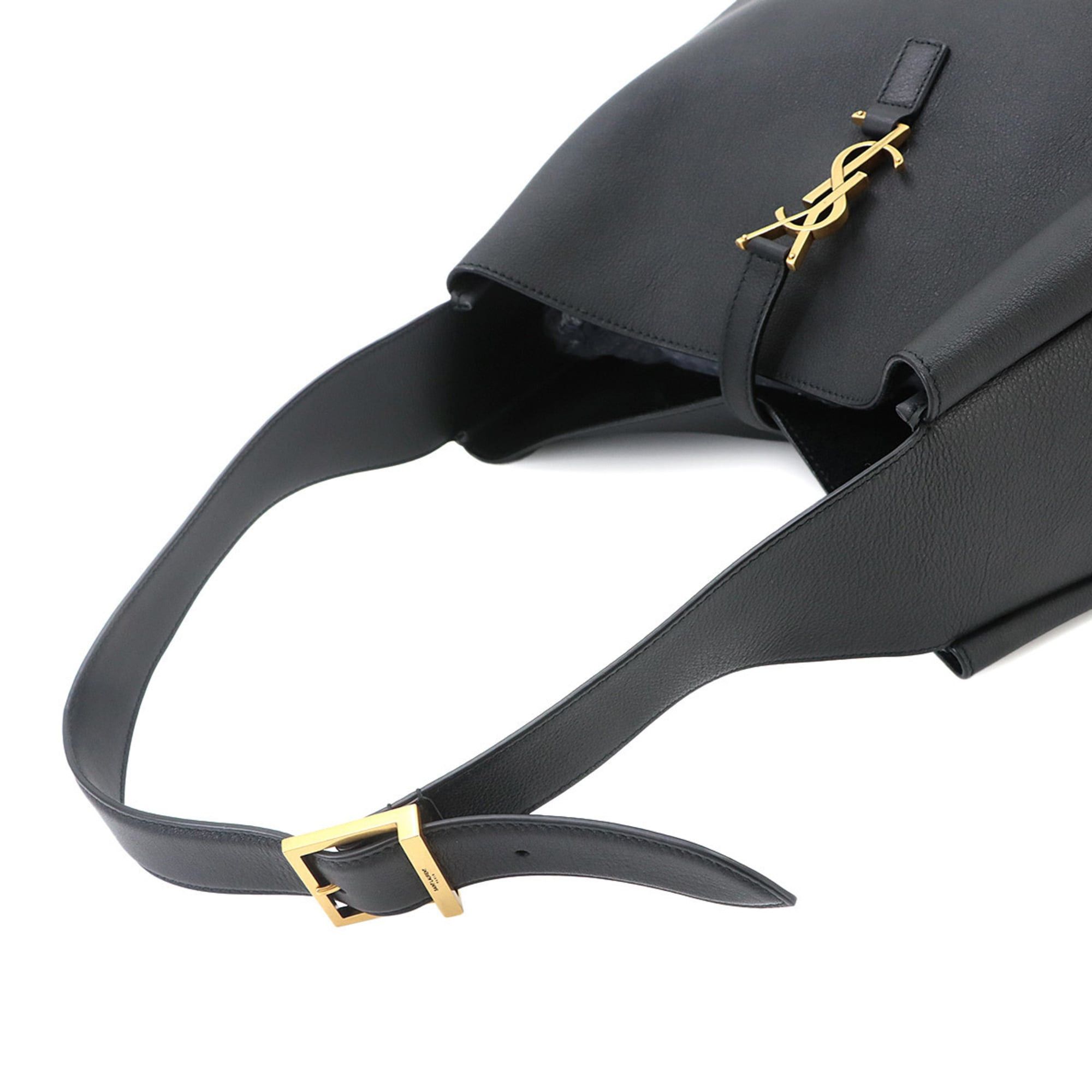 Saint Laurent Paris Saint Laurent LE 5 A 7 Soft Large Shoulder Handbag Leather Black 753837 Bag Size ONE SIZE - 6 Thumbnail