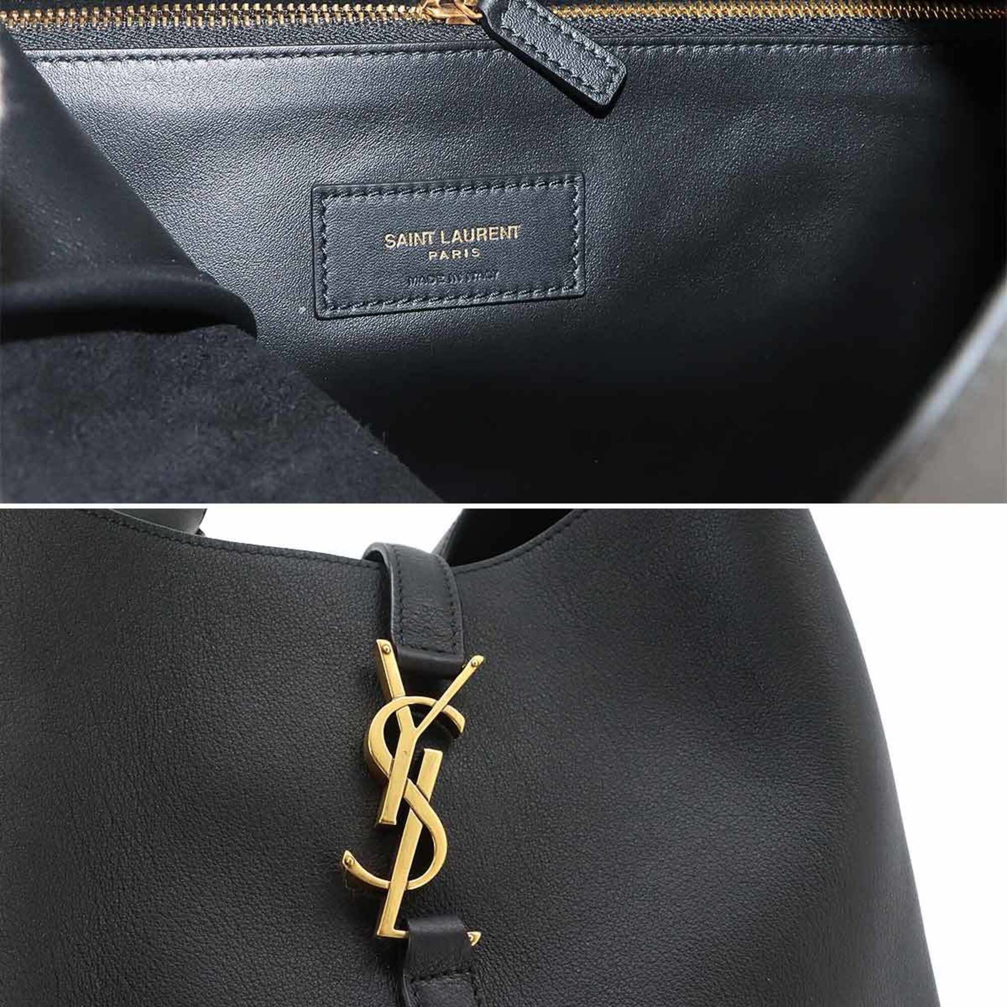 Saint Laurent Paris Saint Laurent LE 5 A 7 Soft Large Shoulder Handbag Leather Black 753837 Bag Size ONE SIZE - 8 Thumbnail
